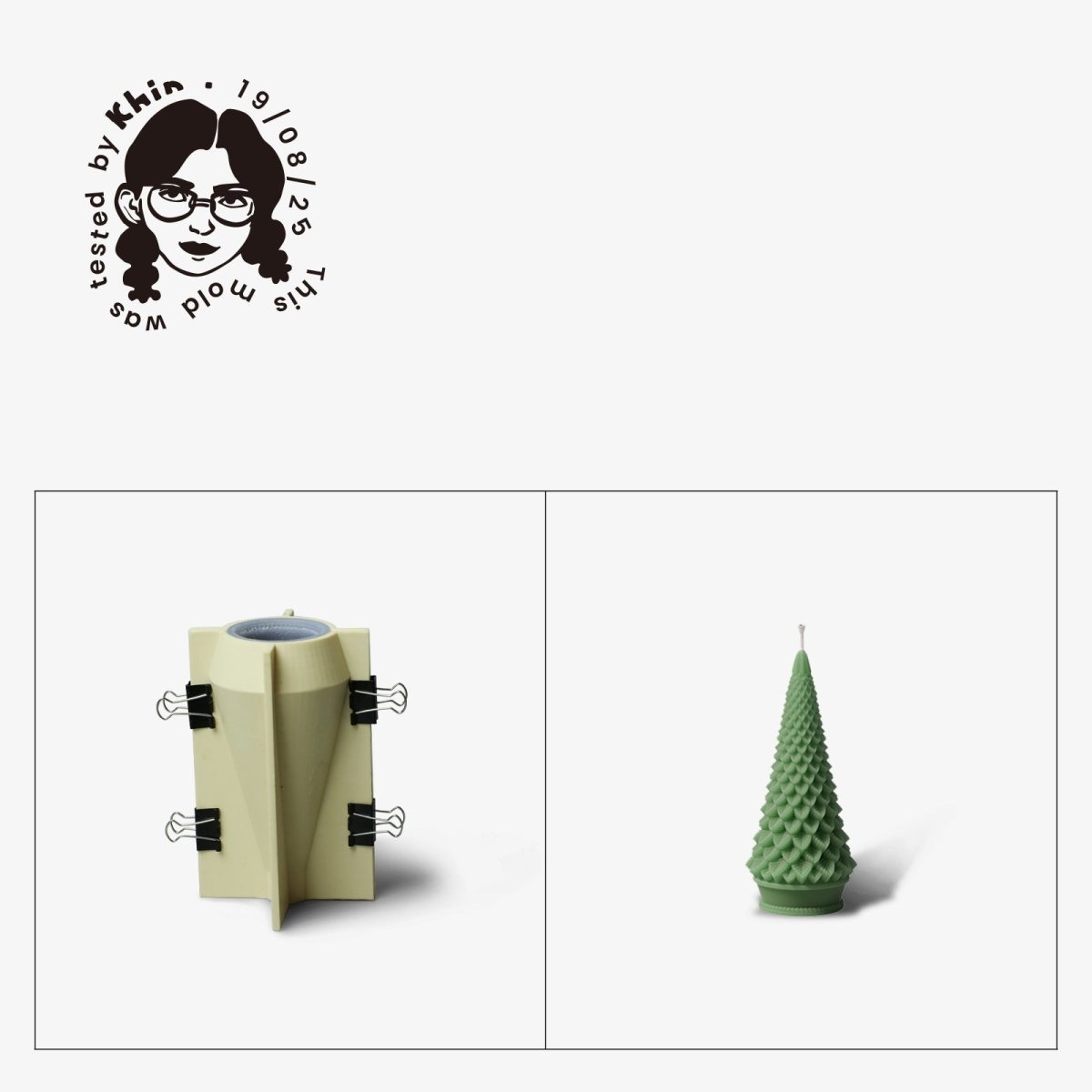 Gently Used Christmas Tree Candle Silicone MoldGently Used MoldLZ0650-2 - Used