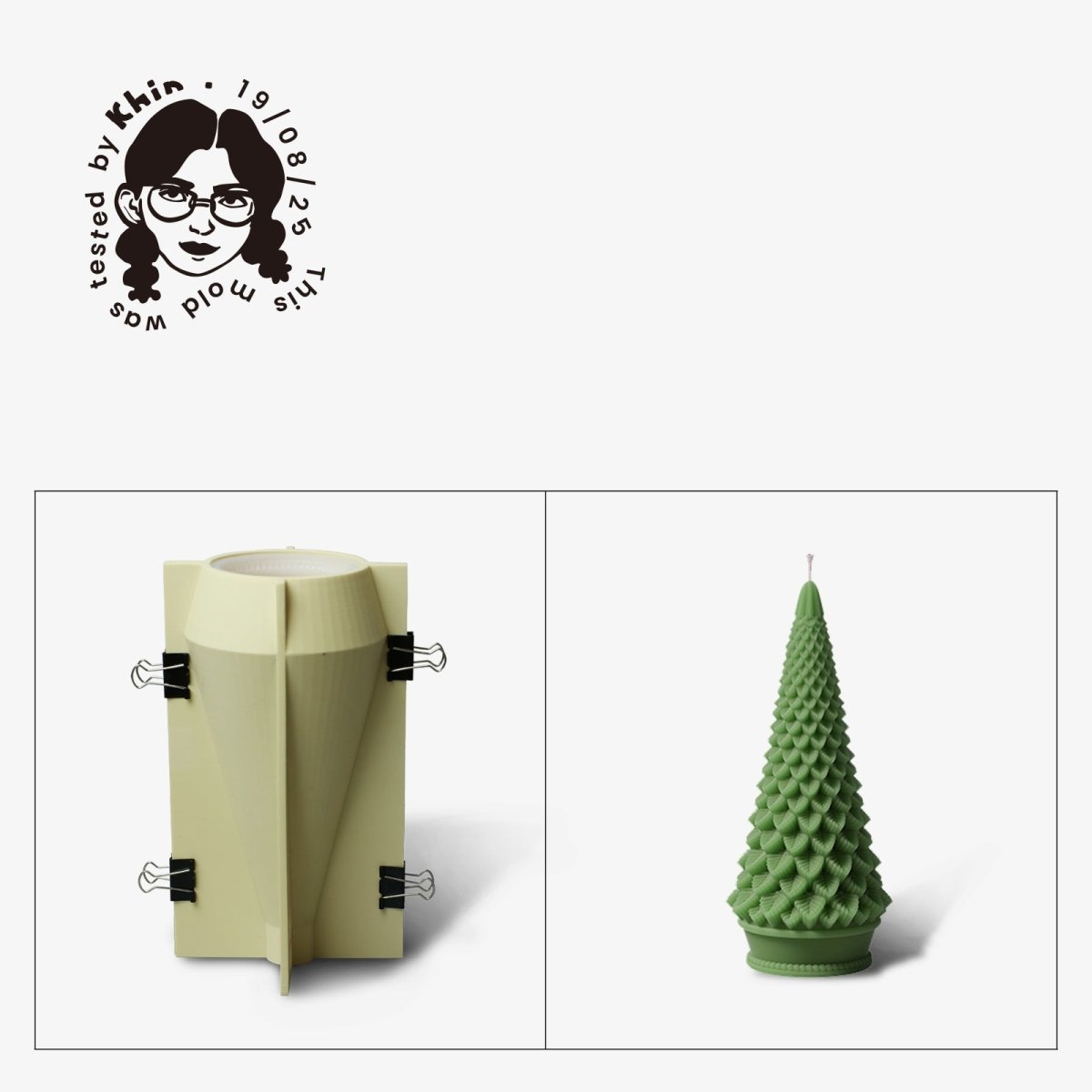 Gently Used Christmas Tree Candle Silicone MoldGently Used MoldLZ0650-3