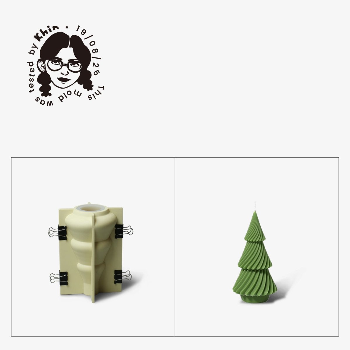 Gently Used Christmas Tree Candle Silicone MoldGently Used MoldLZ0651-2 - Used