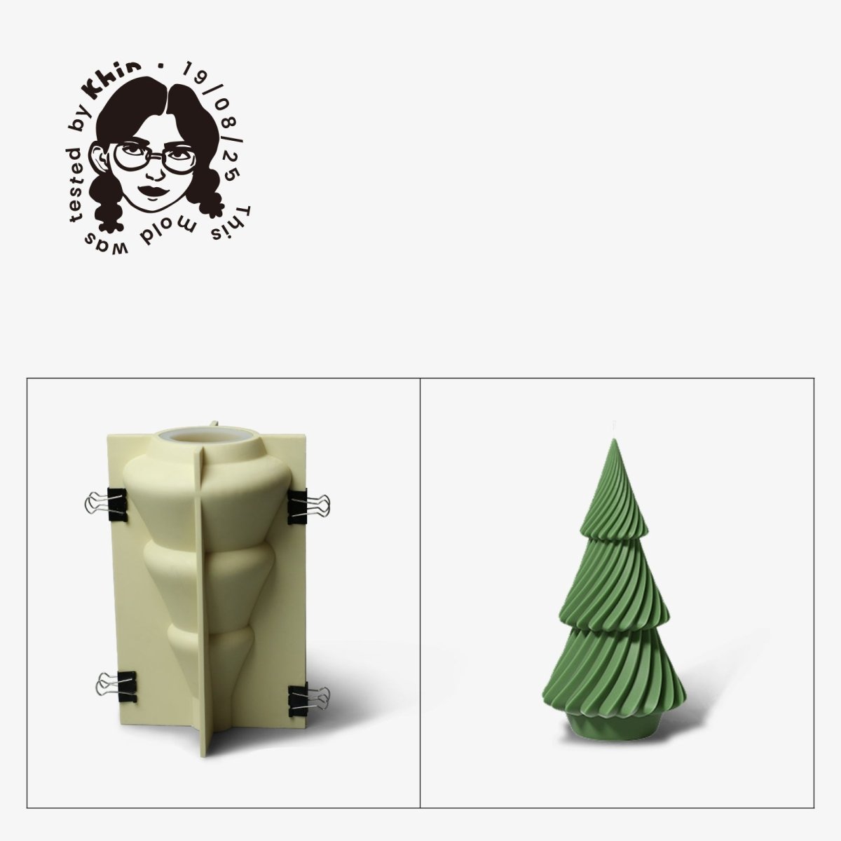 Gently Used Christmas Tree Candle Silicone MoldGently Used MoldLZ0651-3 - Used