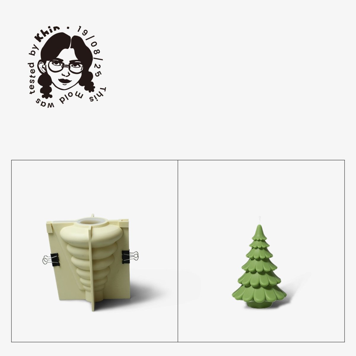 Gently Used Christmas Tree Candle Silicone MoldGently Used MoldLZ0652-2 - Used