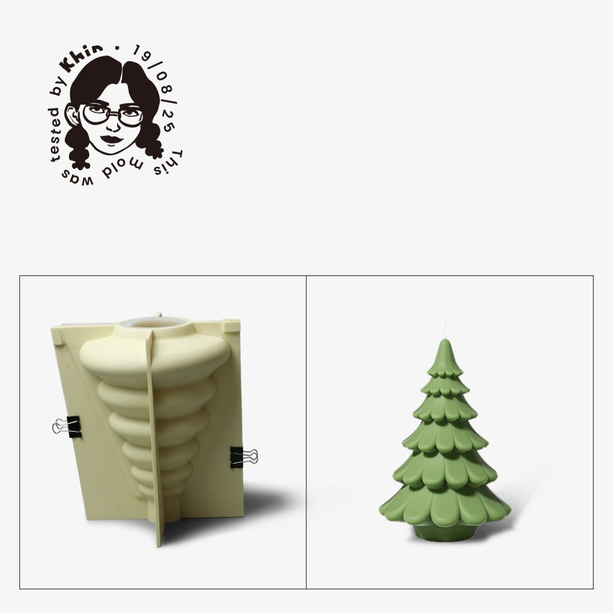 Gently Used Christmas Tree Candle Silicone MoldGently Used MoldLZ0652-3 - Used