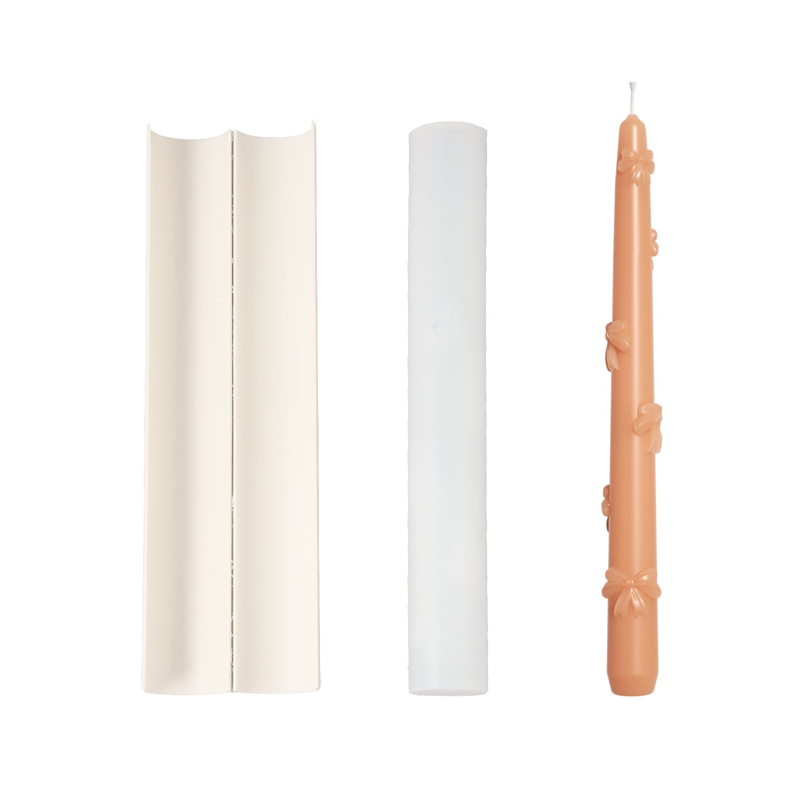 Силиконовая форма для свечи в виде ленты с бантом и заостренной формы