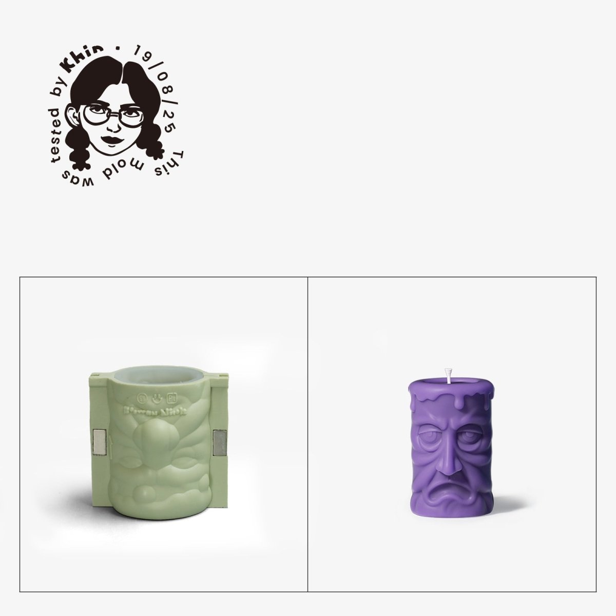 Gently Used Halloween Ghost Face Pillar Candle Mold CollectionGently Used MoldLZ0724-Used