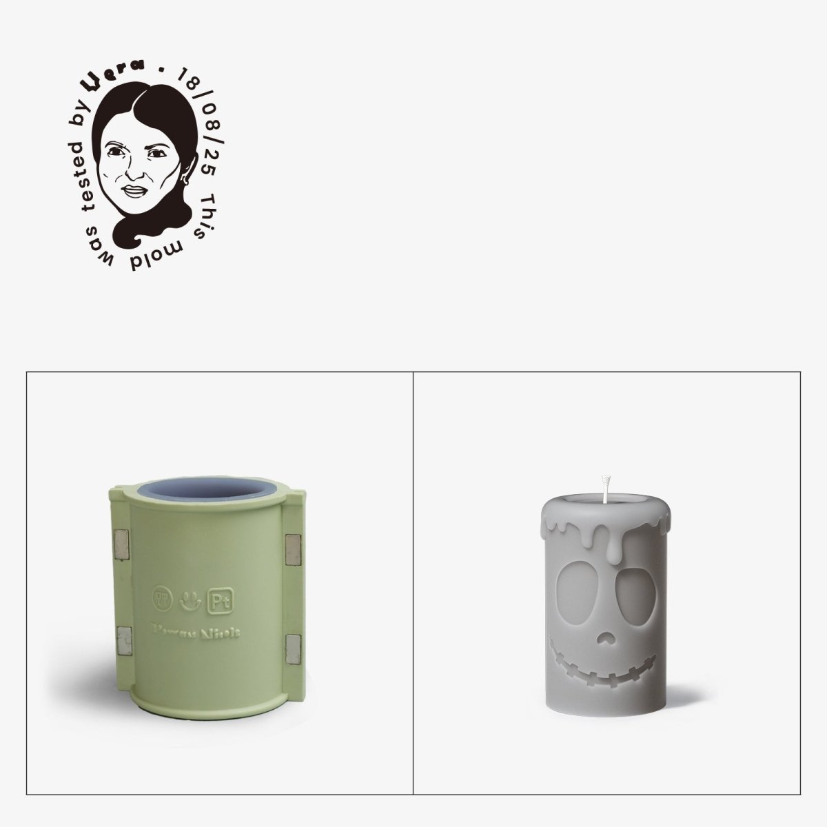 Gently Used Halloween Ghost Face Pillar Candle Mold CollectionGently Used MoldLZ0734-Used