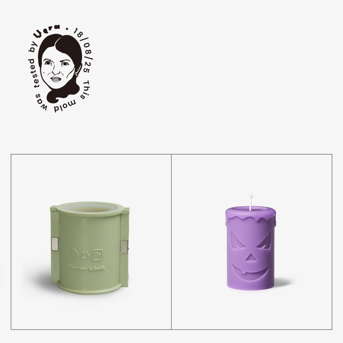 Gently Used Halloween Ghost Face Pillar Candle Mold CollectionGently Used MoldLZ0735-Used