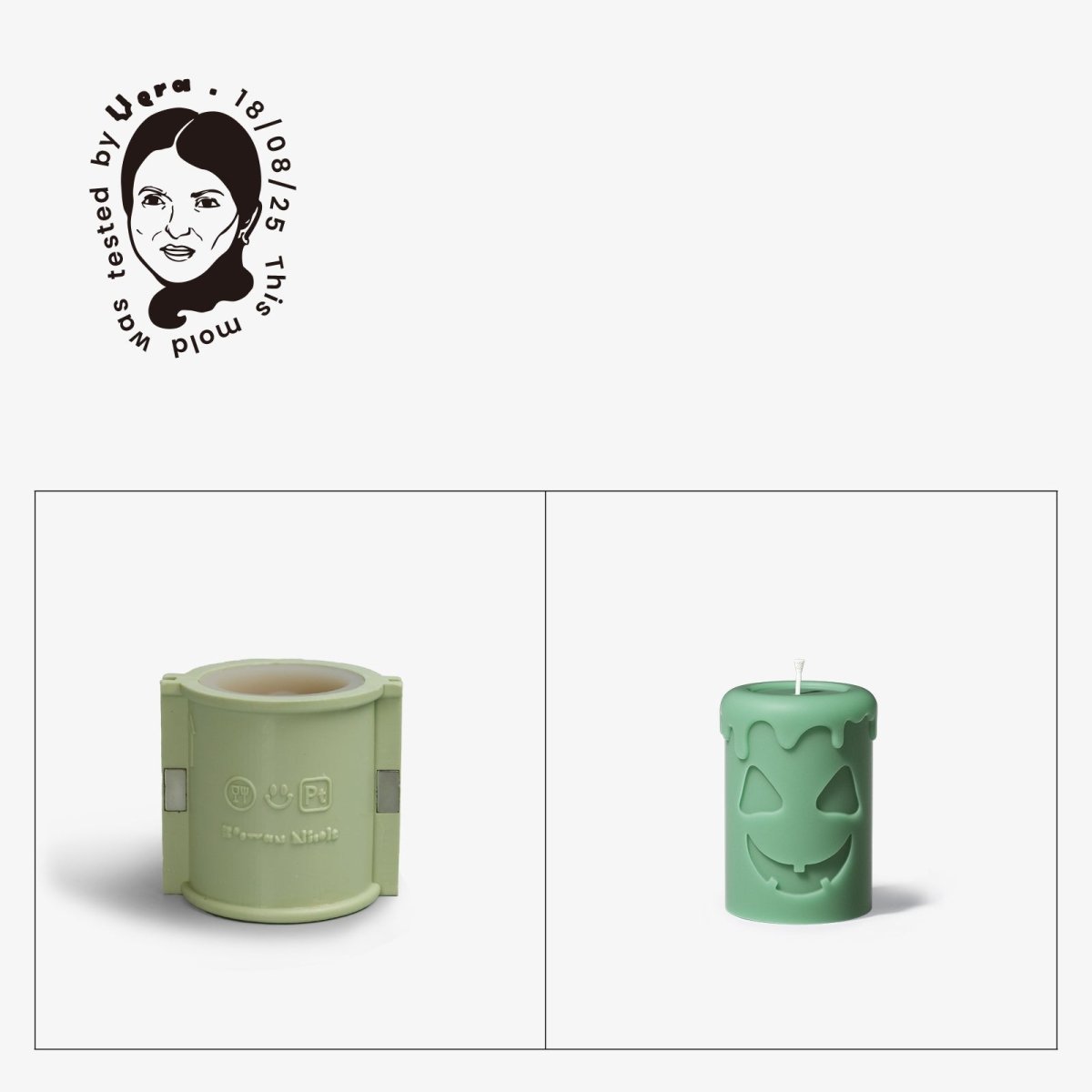 Gently Used Halloween Ghost Face Pillar Candle Mold CollectionGently Used MoldLZ0736-Used