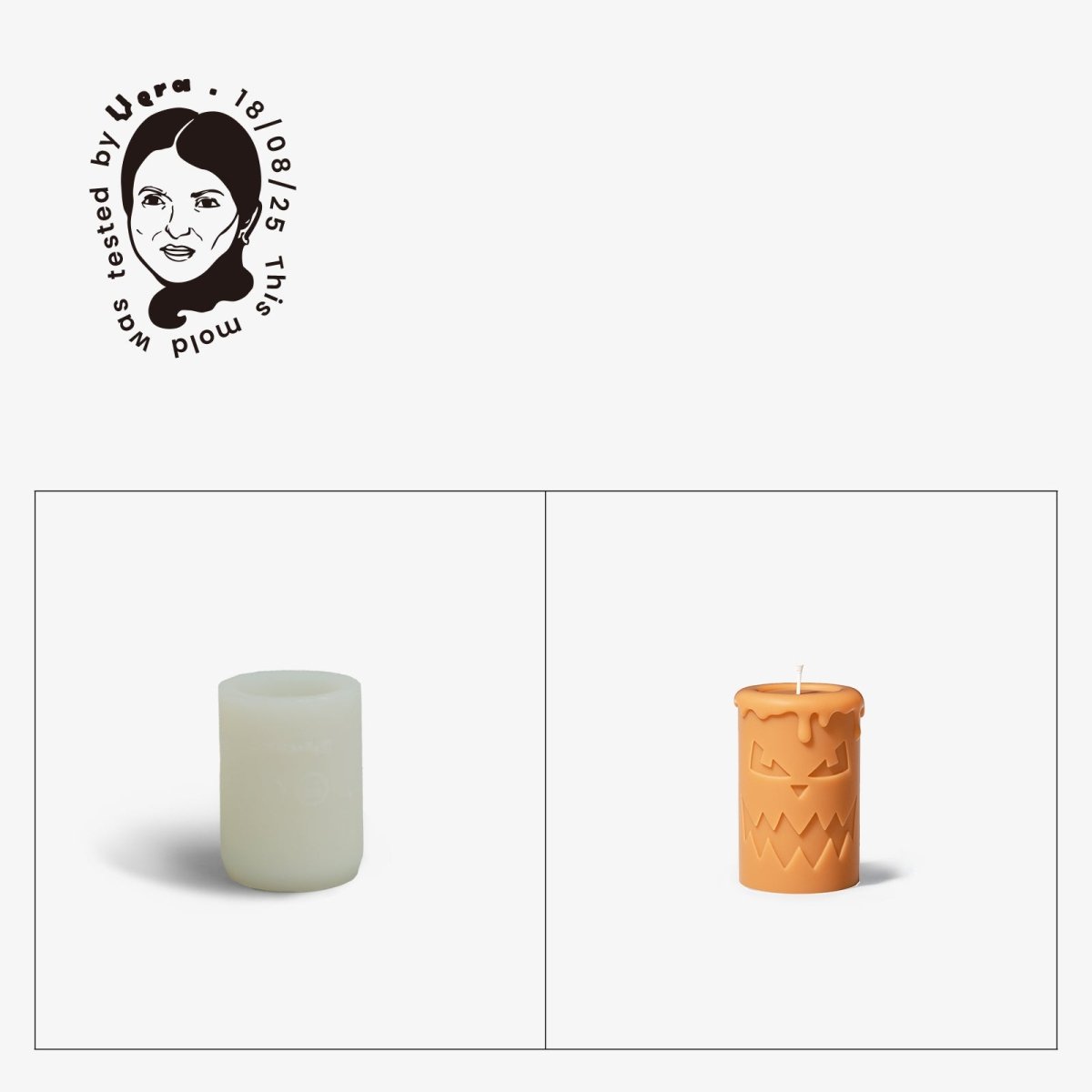 Gently Used Halloween Ghost Face Pillar Candle Mold CollectionGently Used MoldLZ0737-Used