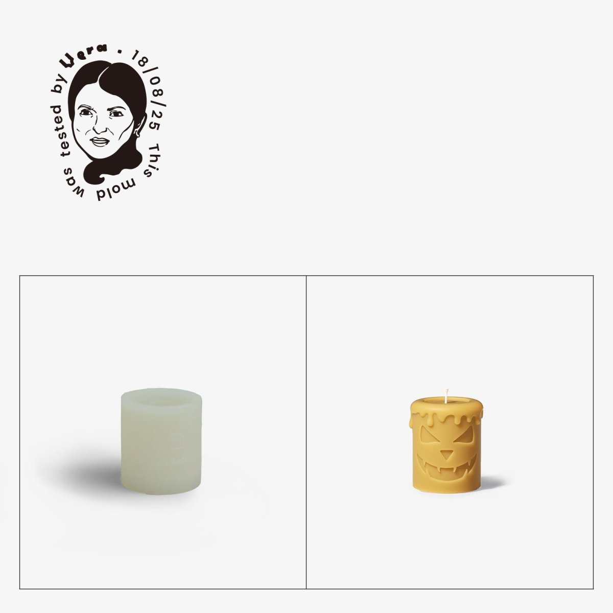 Gently Used Halloween Ghost Face Pillar Candle Mold CollectionGently Used MoldLZ0738-Used