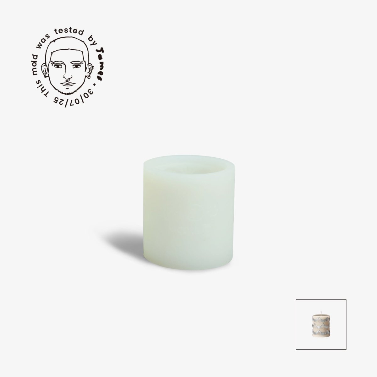 Icing Swag Pillar Candle Silicone Mold Collection3D Candle MoldLZ0787-Used