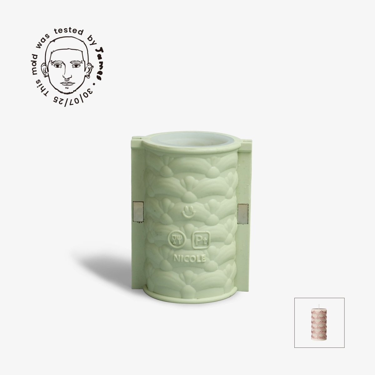 Icing Swag Pillar Candle Silicone Mold Collection3D Candle MoldLZ0788-Used