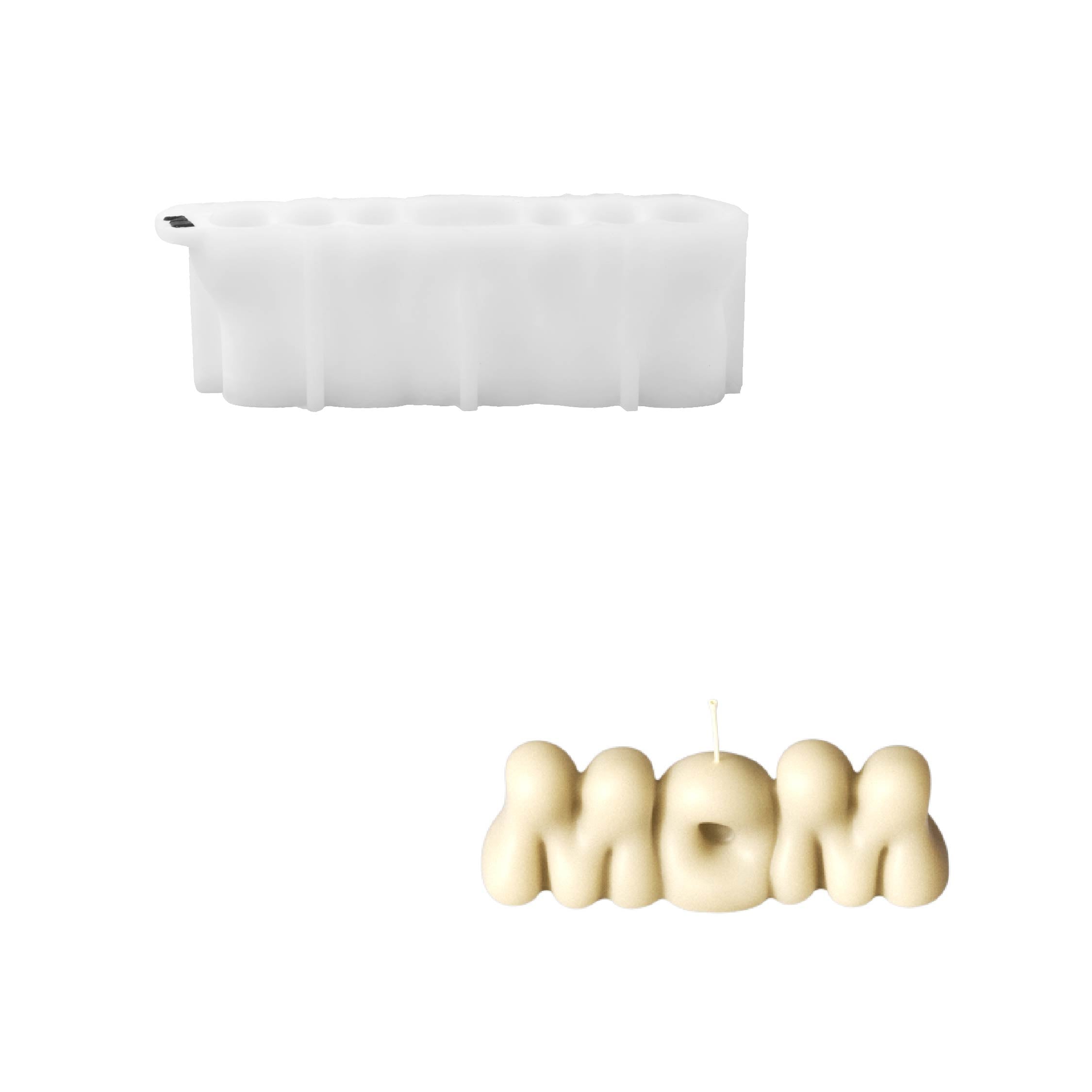 Bubbly BEST MOM EVER Word Candle Silicone Mold