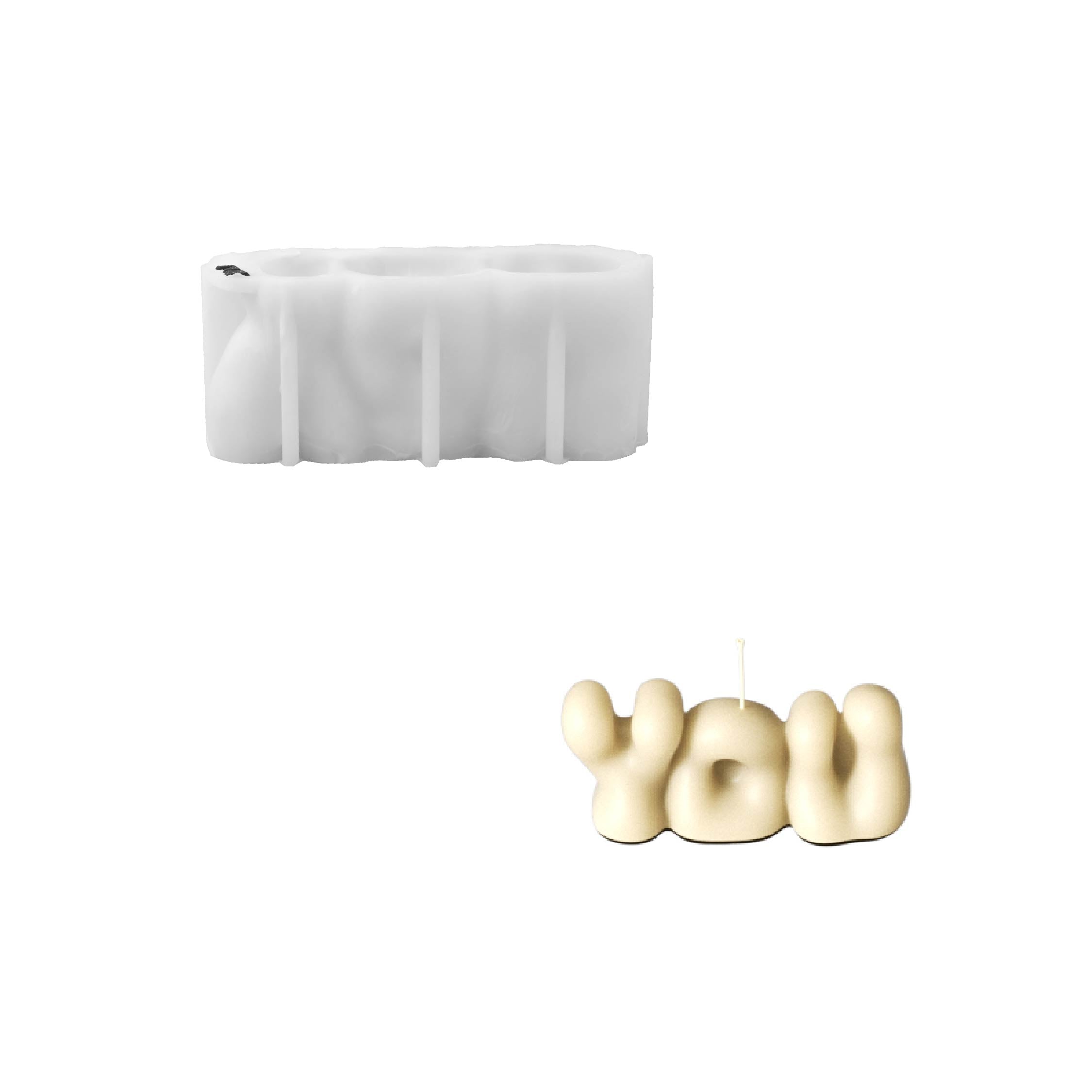 Bubbly FUCK YOU Word Candle Silicone Mold