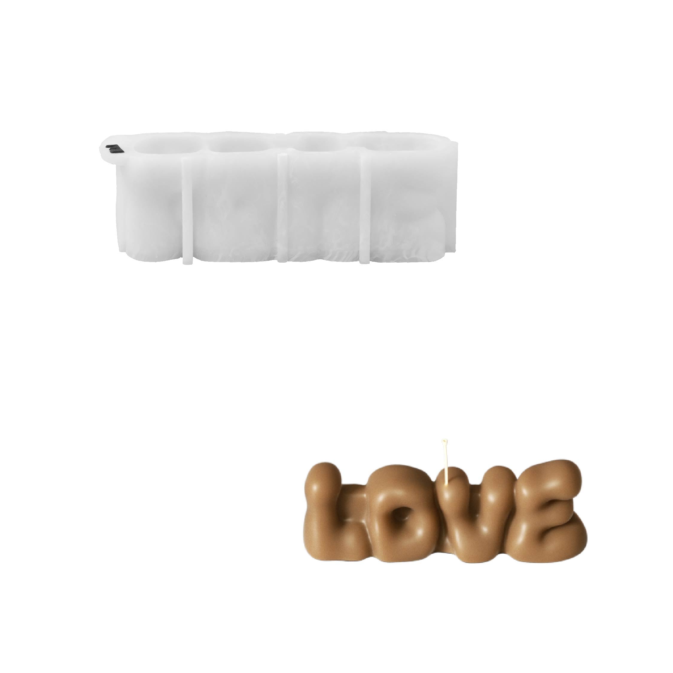 Bubbly LOVE YOU DAD Word Candle Silicone Mold