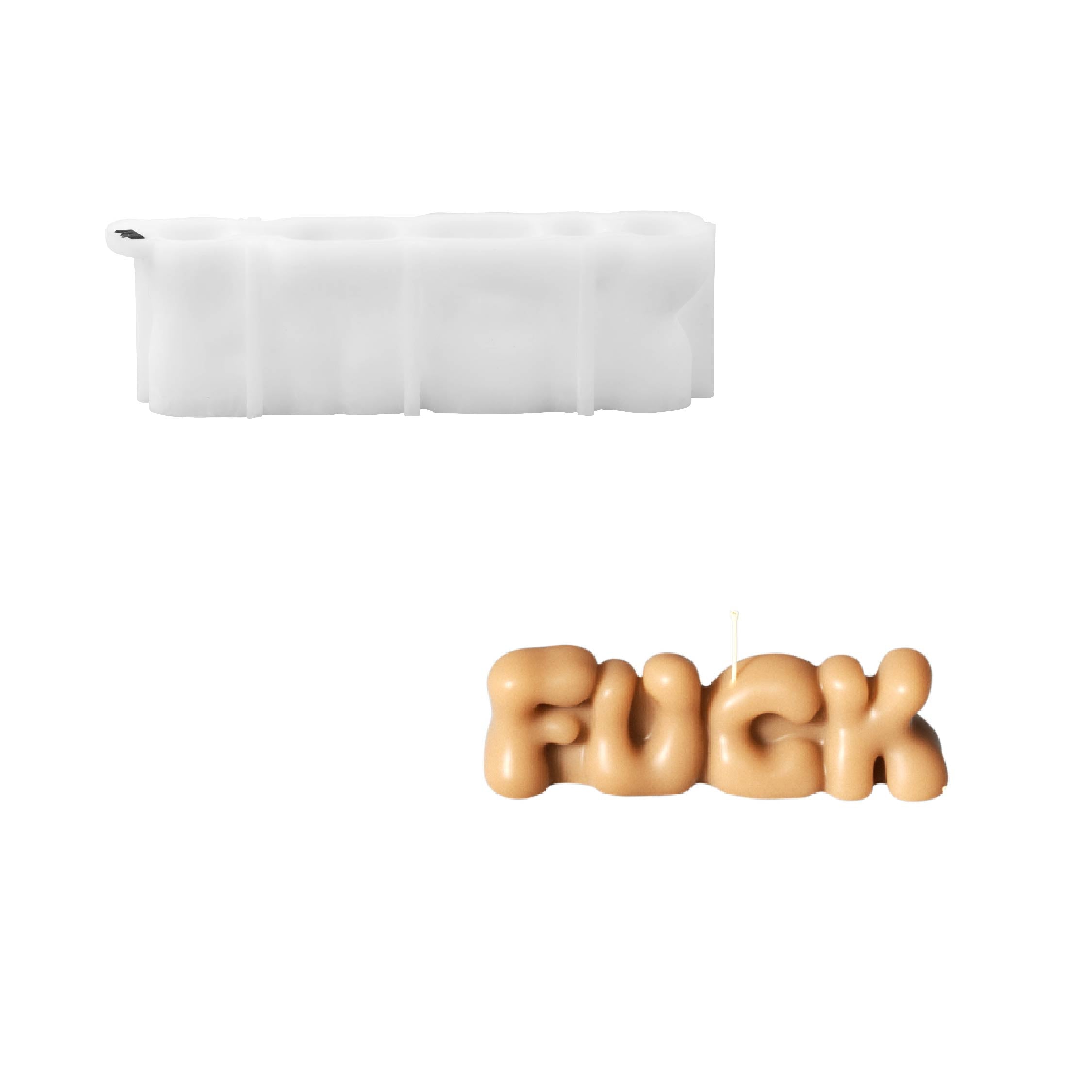 Bubbly FUCK YOU Word Candle Silicone Mold