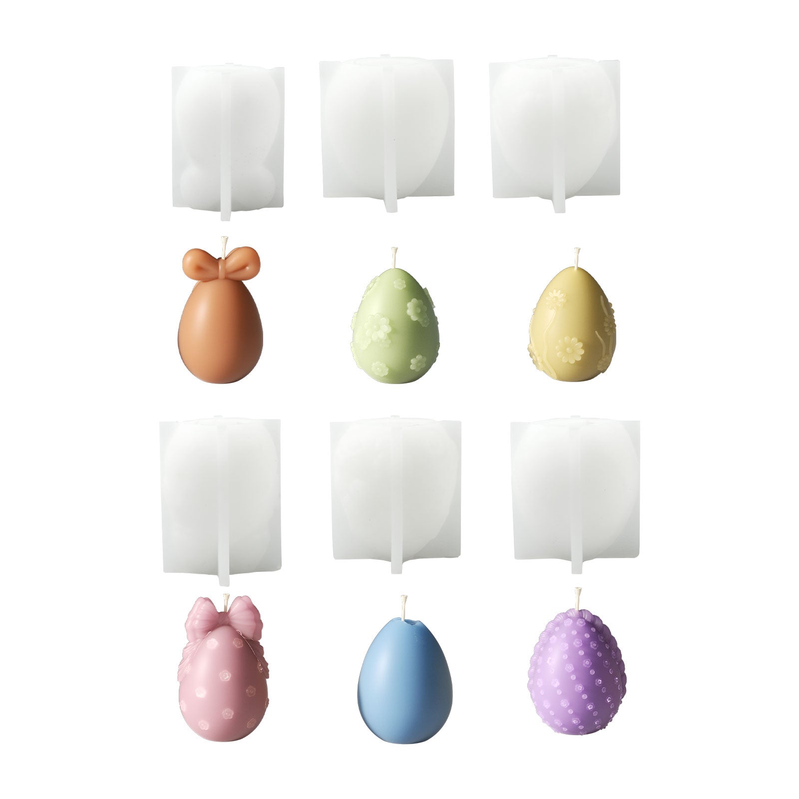 Molde de silicona para vela en recipiente con forma de huevo floral de Pascua colección