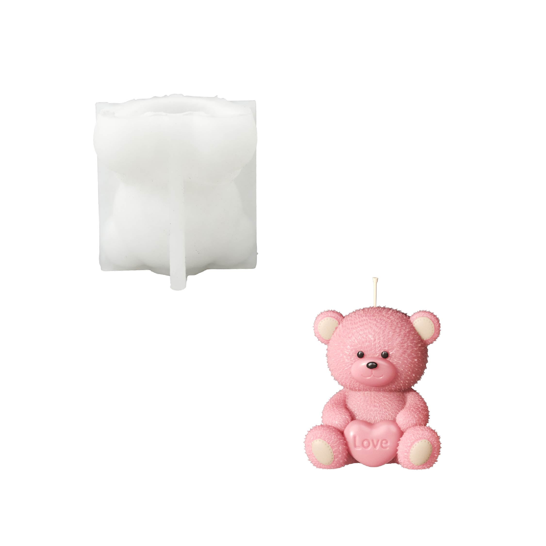 Snuggleheart Bear Container Candle Silicone Mold