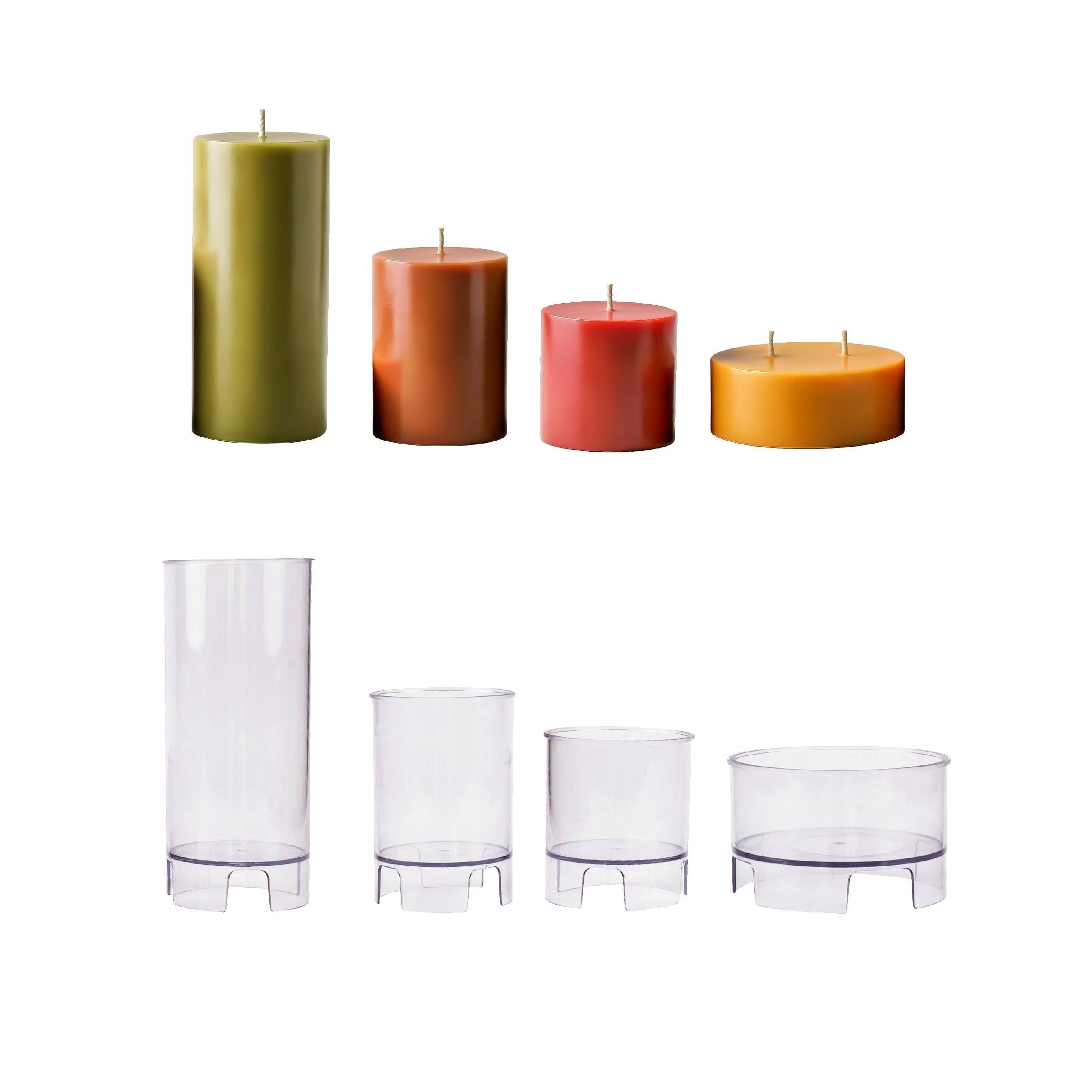 Classic Cylinder Acrylic Pillar Candle Mold Set