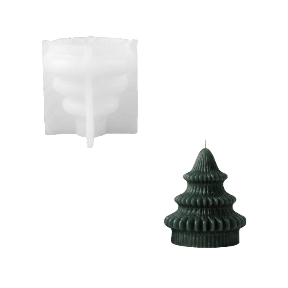 Sculpted Christmas Tree Candle Silicone Mold Collection