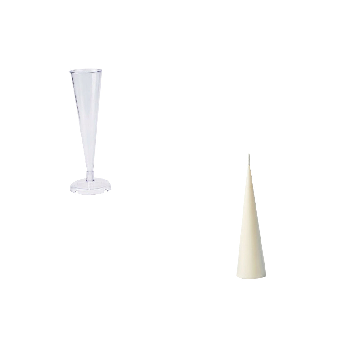 Coleção de Moldes Acrílicos para Velas em Forma de Cone Mínimo Multi-Tamanho