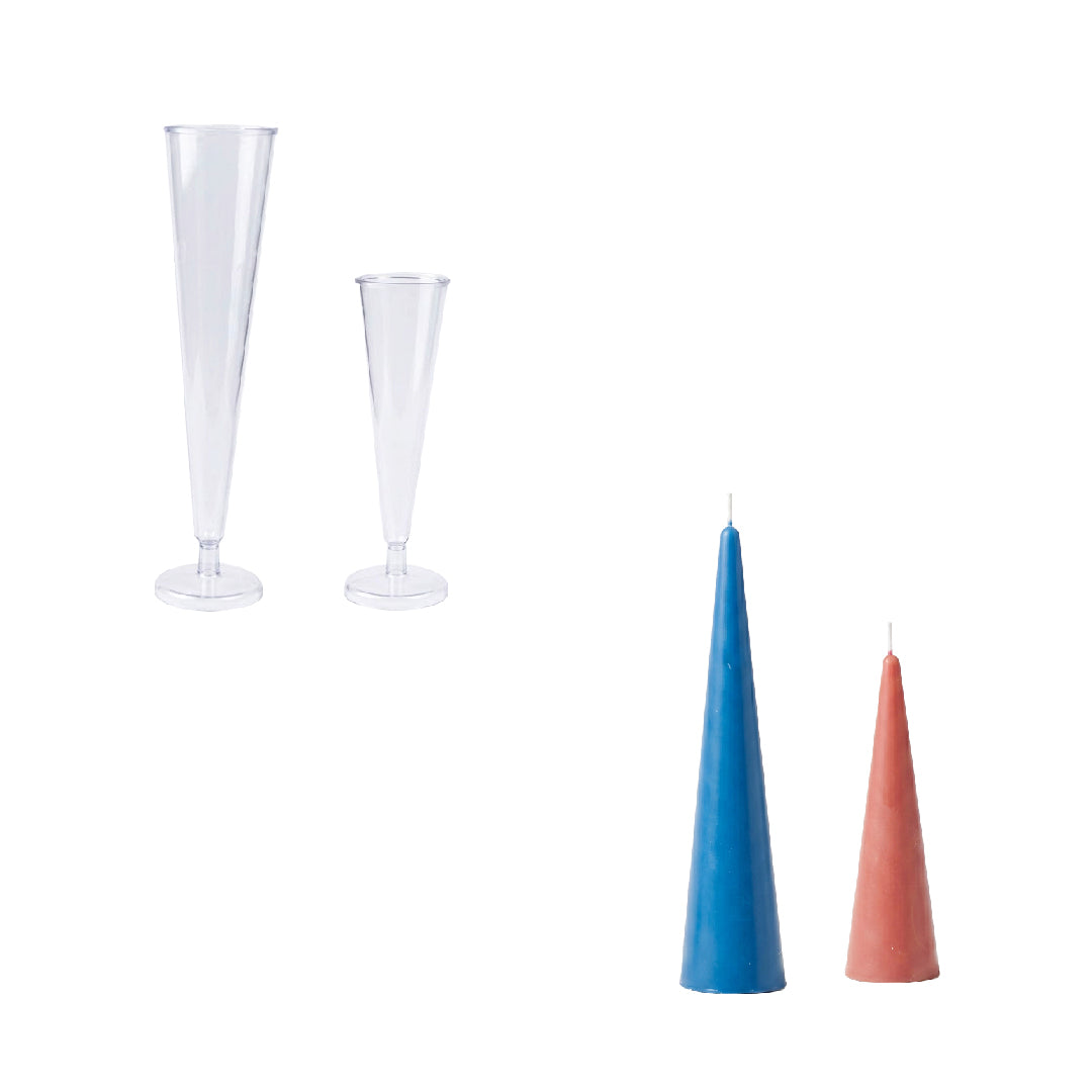 Coleção de Moldes Acrílicos para Velas em Forma de Cone