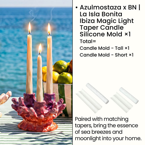 Azulmostaza x BN｜La Isla Bonita lbiza Magic Light Taper Candle Silicone Mold