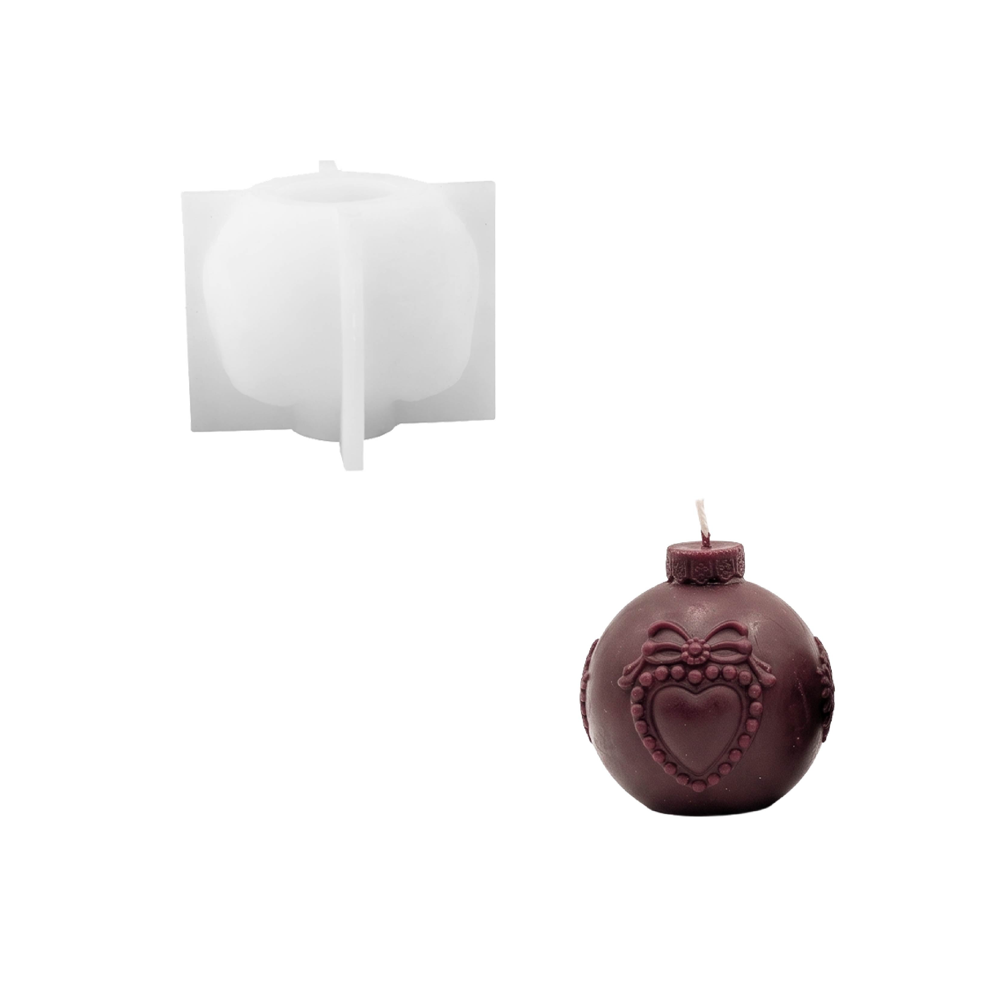Vintage Pattern Christmas Bauble Ornament Candle Silicone Mold Collection