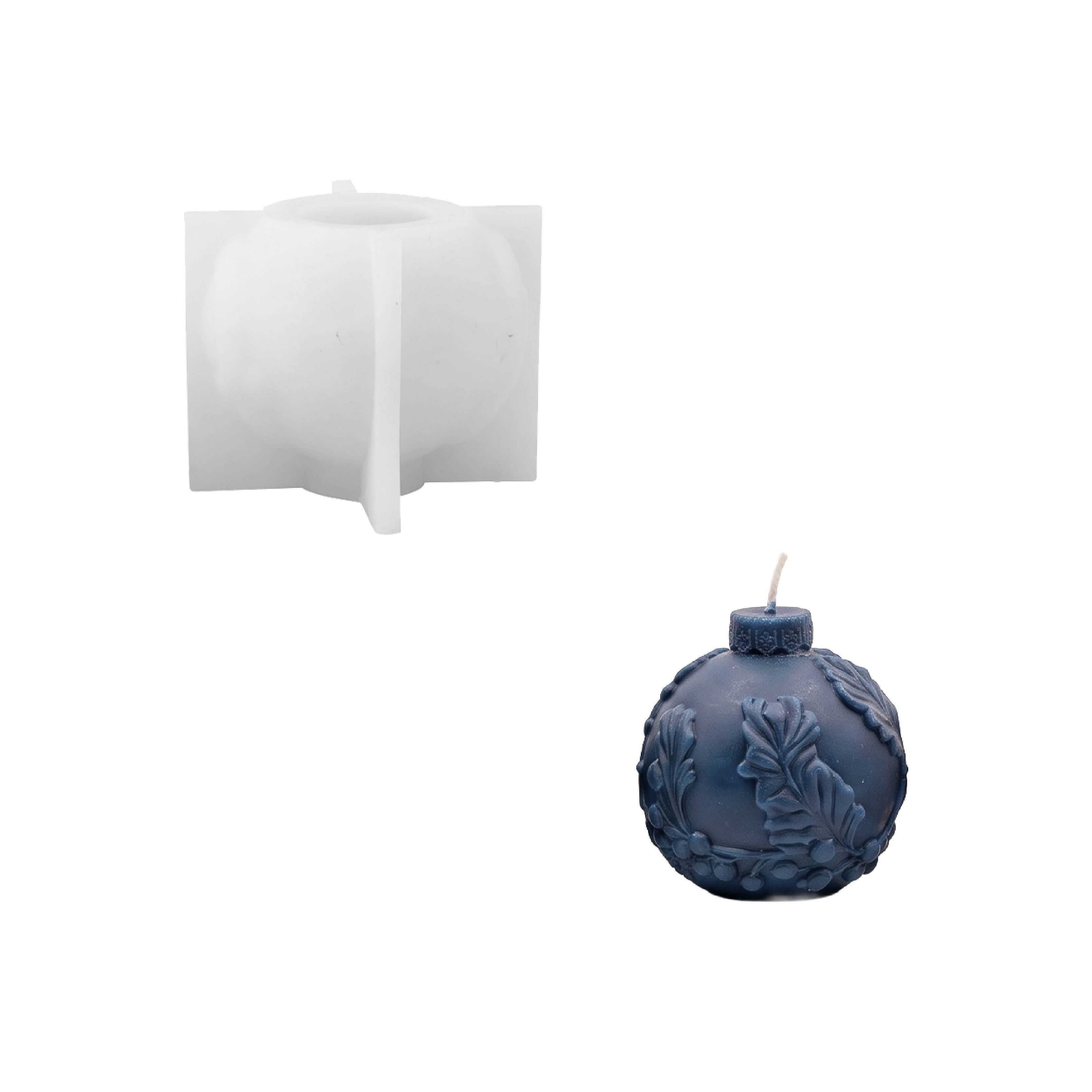 Vintage Pattern Christmas Bauble Ornament Candle Silicone Mold Collection
