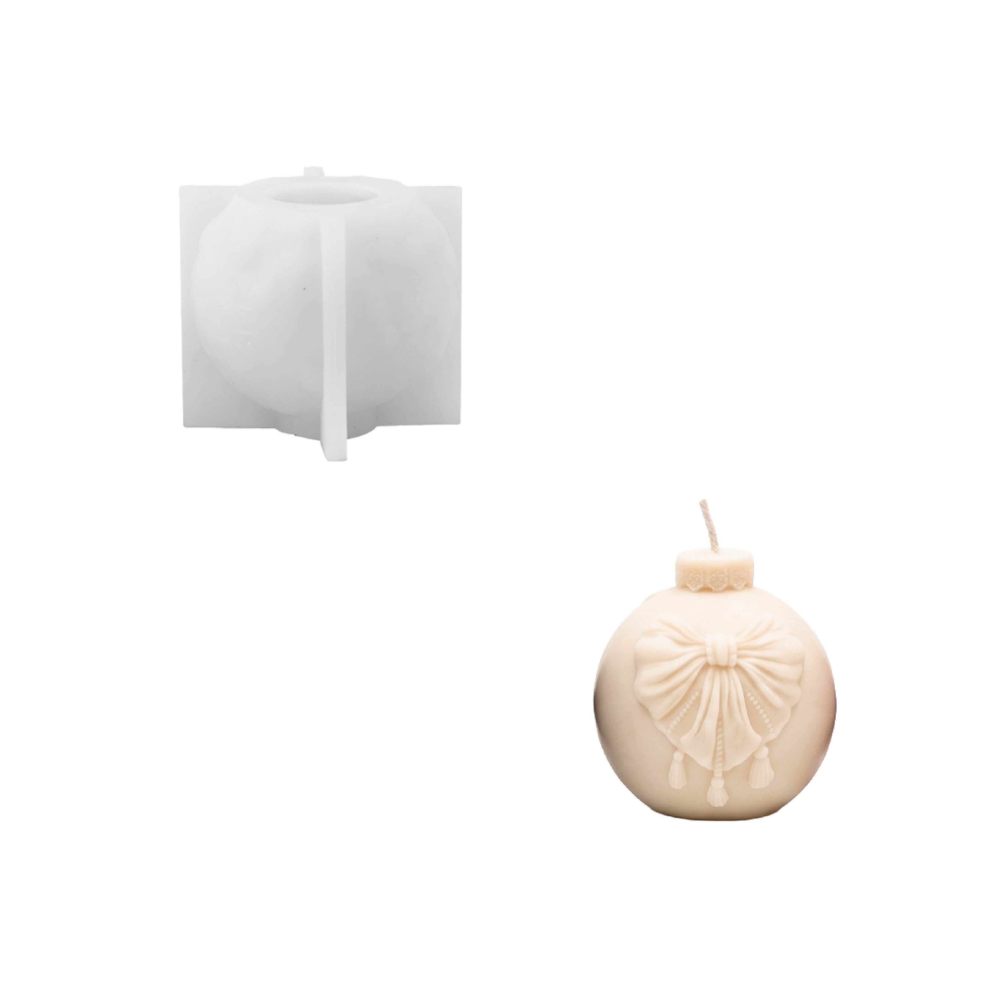 Vintage Pattern Christmas Bauble Ornament Candle Silicone Mold Collection