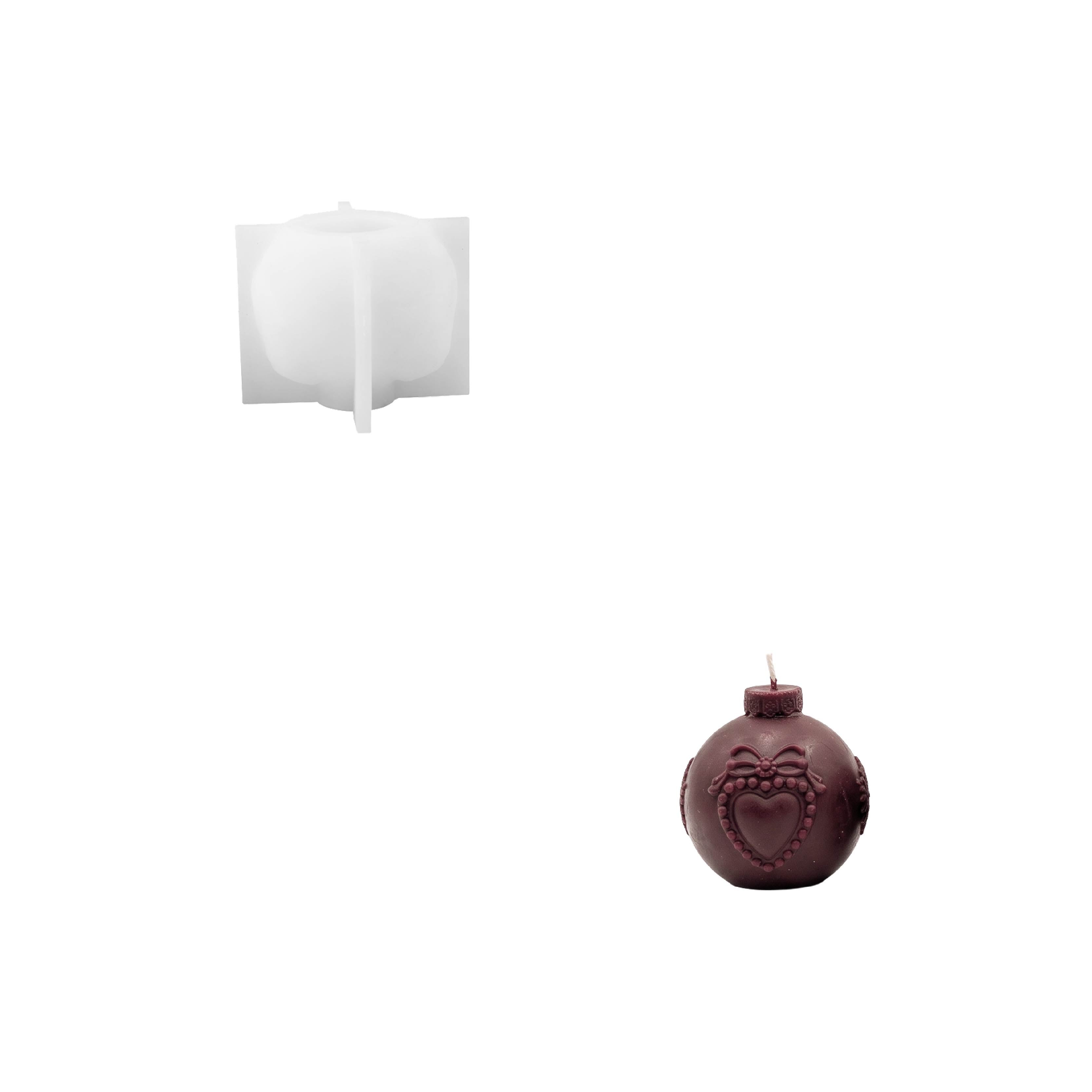 Vintage Pattern Christmas Bauble Ornament Candle Silicone Mold Collection