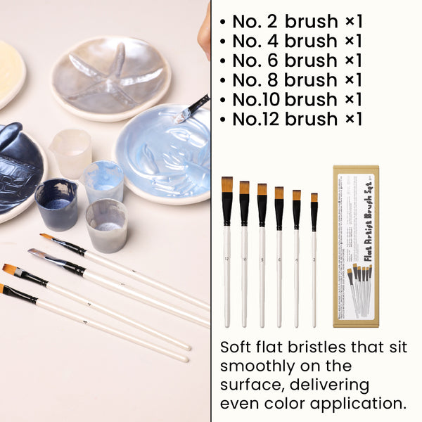 Flat Artist Brush Set – 6 pcs