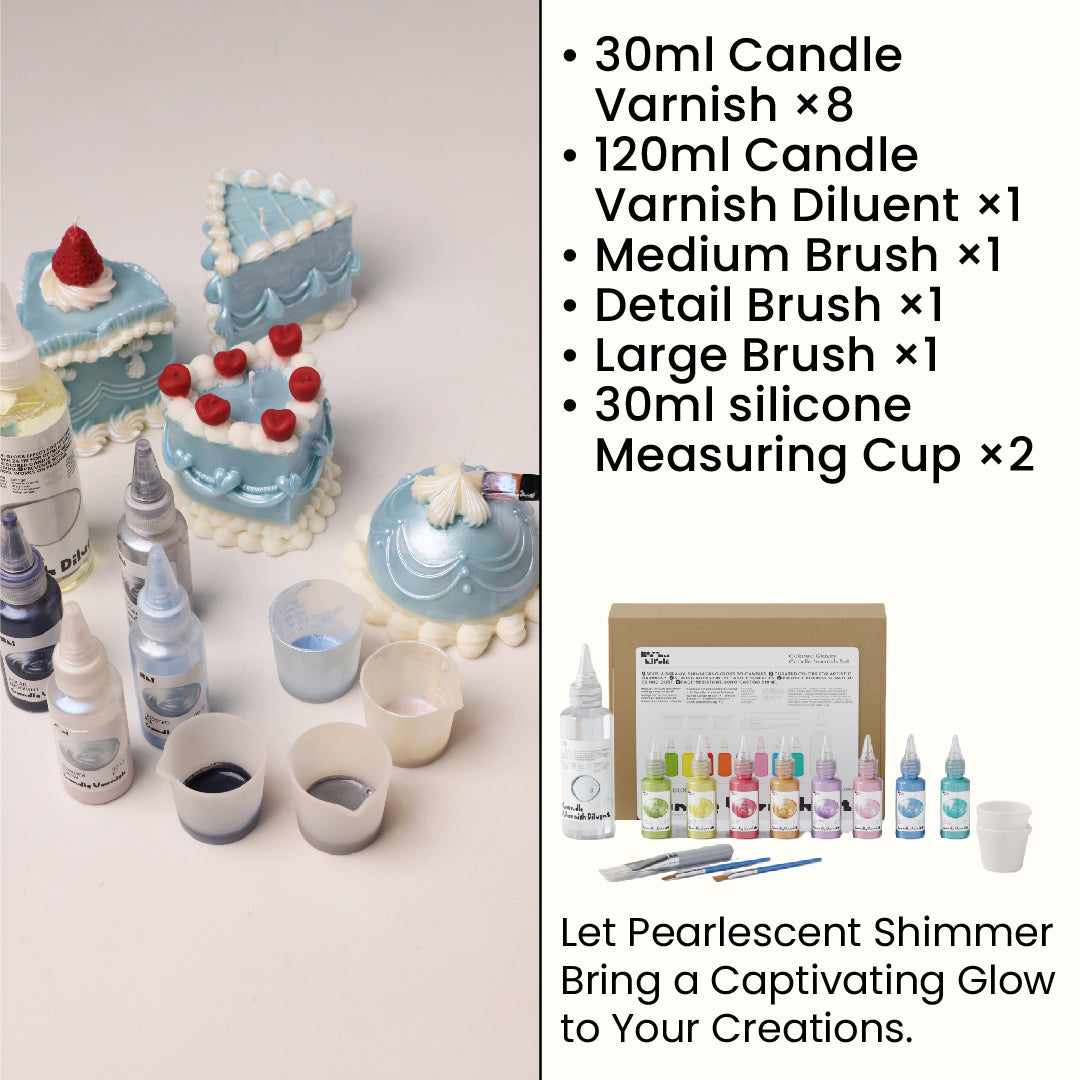 Colored Glossy Candle Varnish Set – 8 Colors