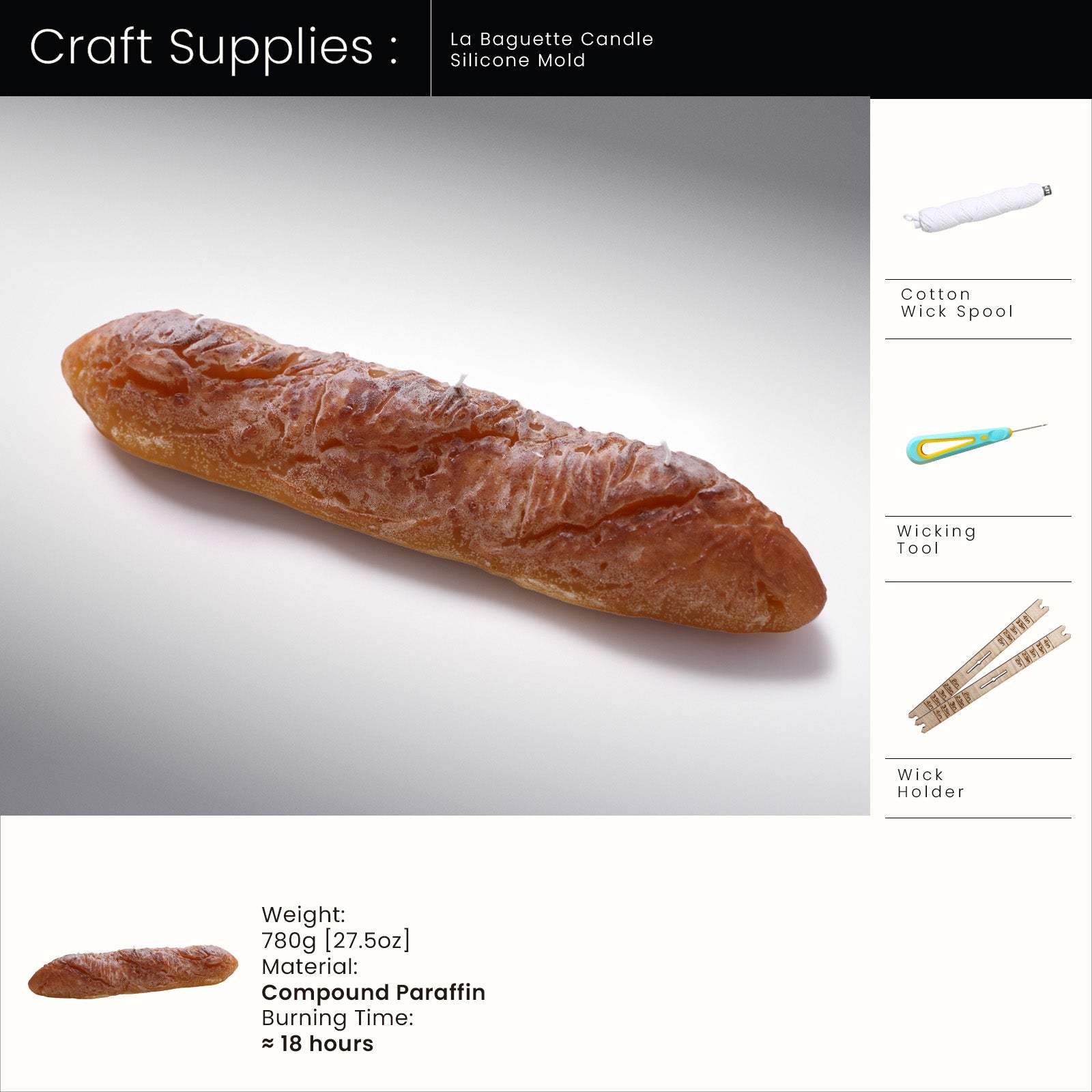 La Baguette Candle Silicone Mold