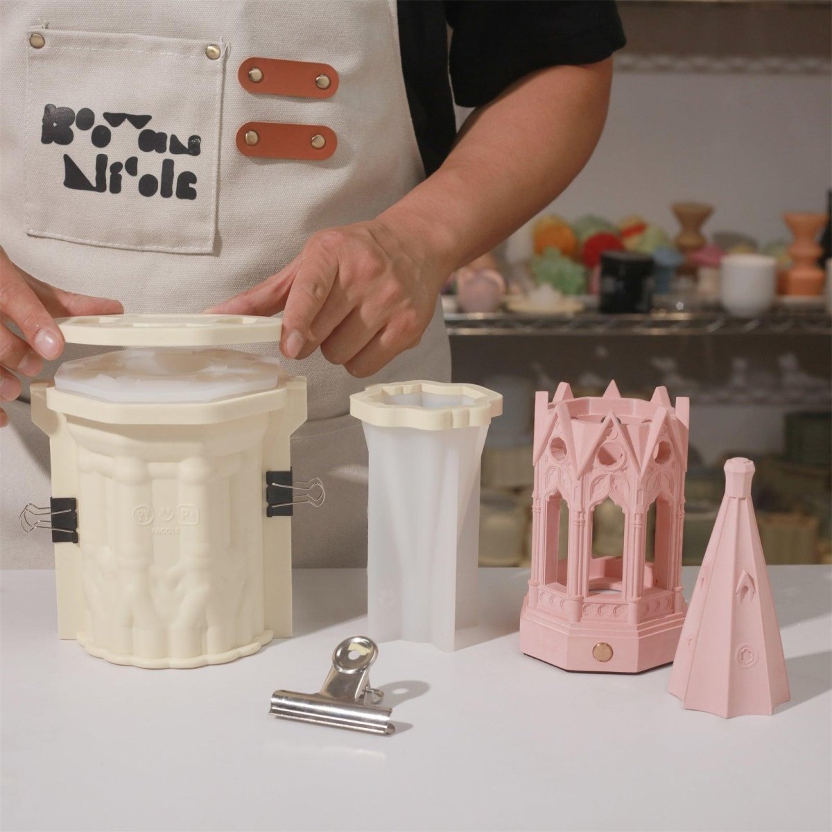 Gothic Revival Architecture Dimmable Rechargeable Table Lamp Silicone Mold and AccessoriesLamp MoldSH1091-1-2