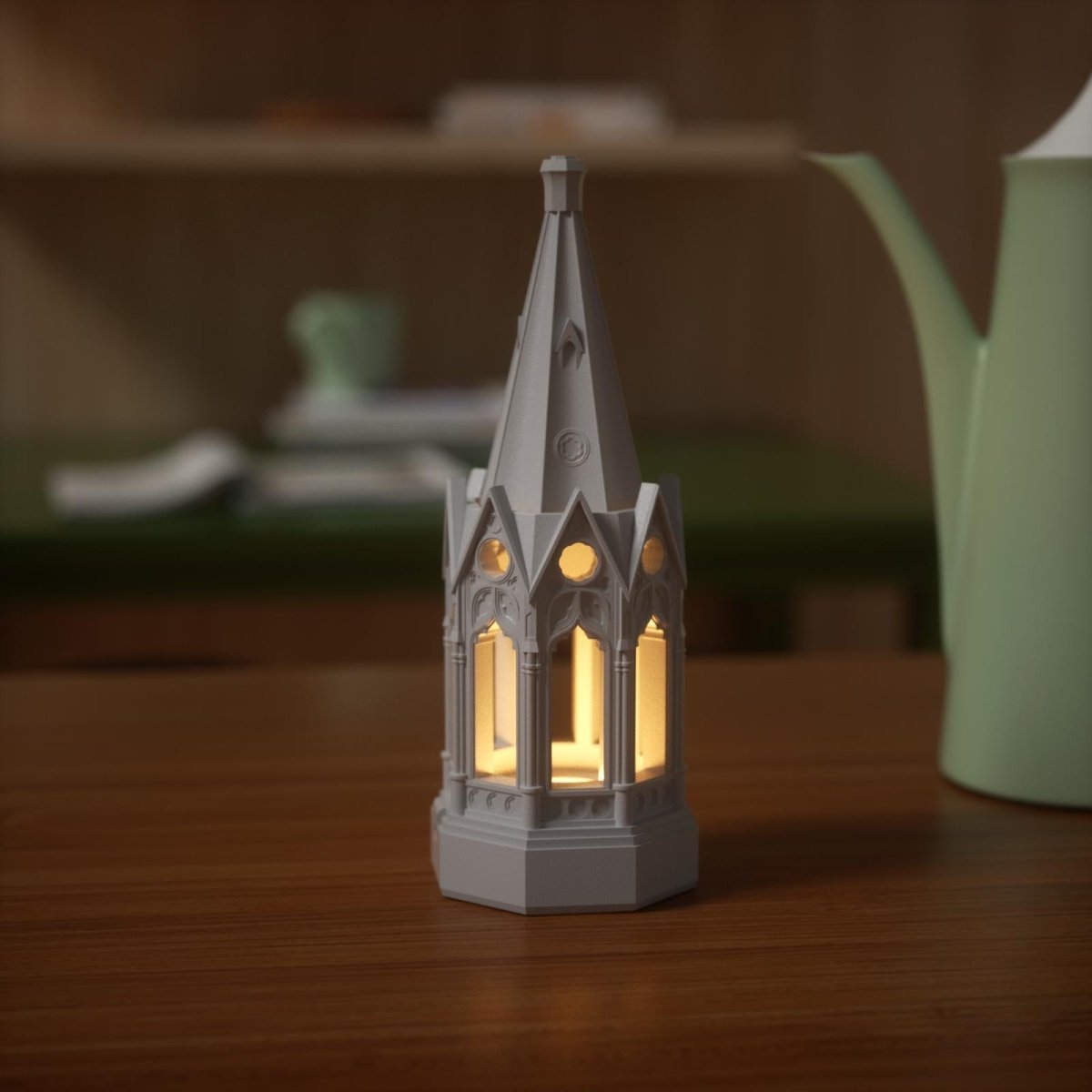 Gothic Revival Architecture Dimmable Rechargeable Table Lamp Silicone Mold and AccessoriesLamp MoldSH1091-1-2