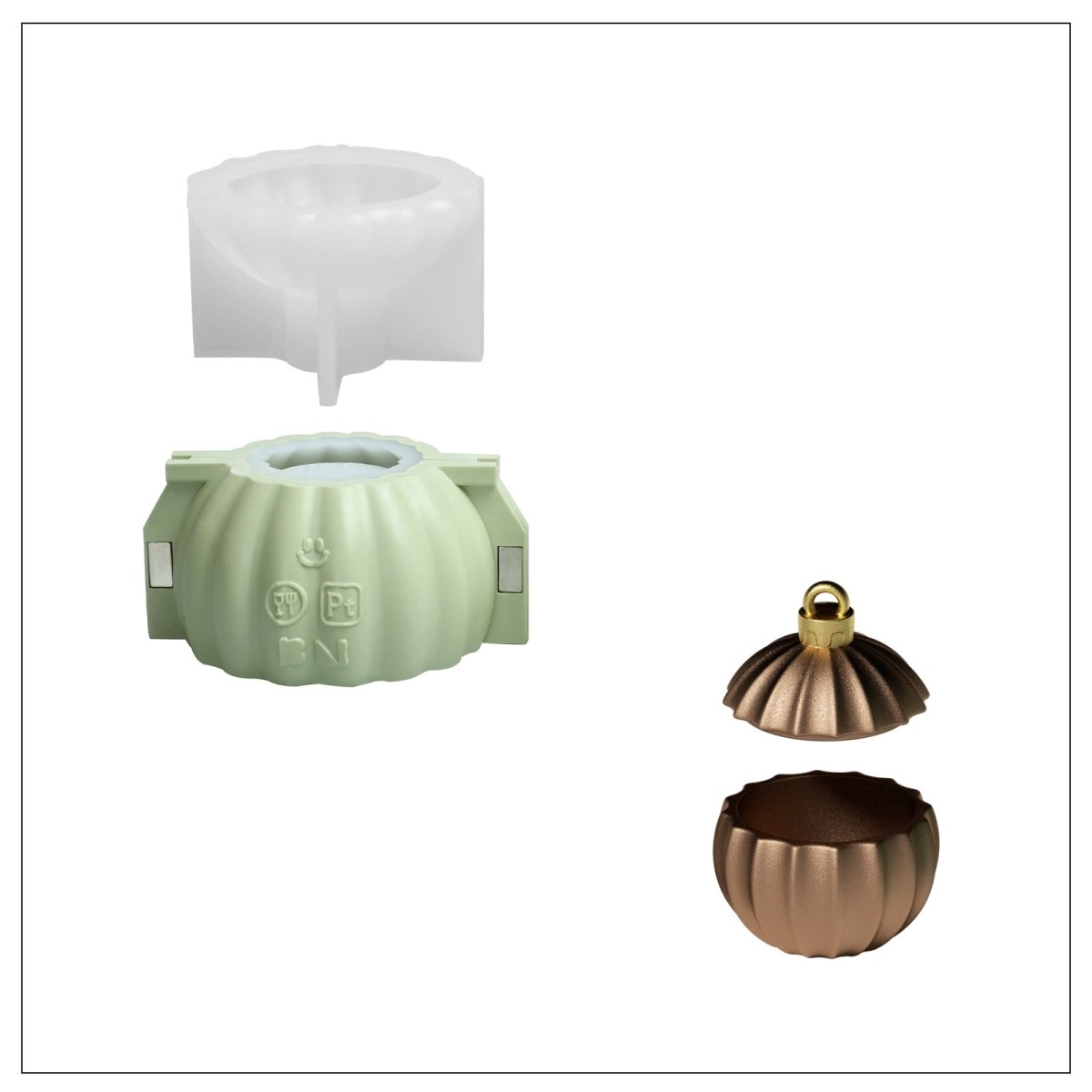 7oz Christmas Twinkle Bauble Candle Jar & Candle Refill Silicone Mold CollectionCandle Jar MoldSH1265-1-2