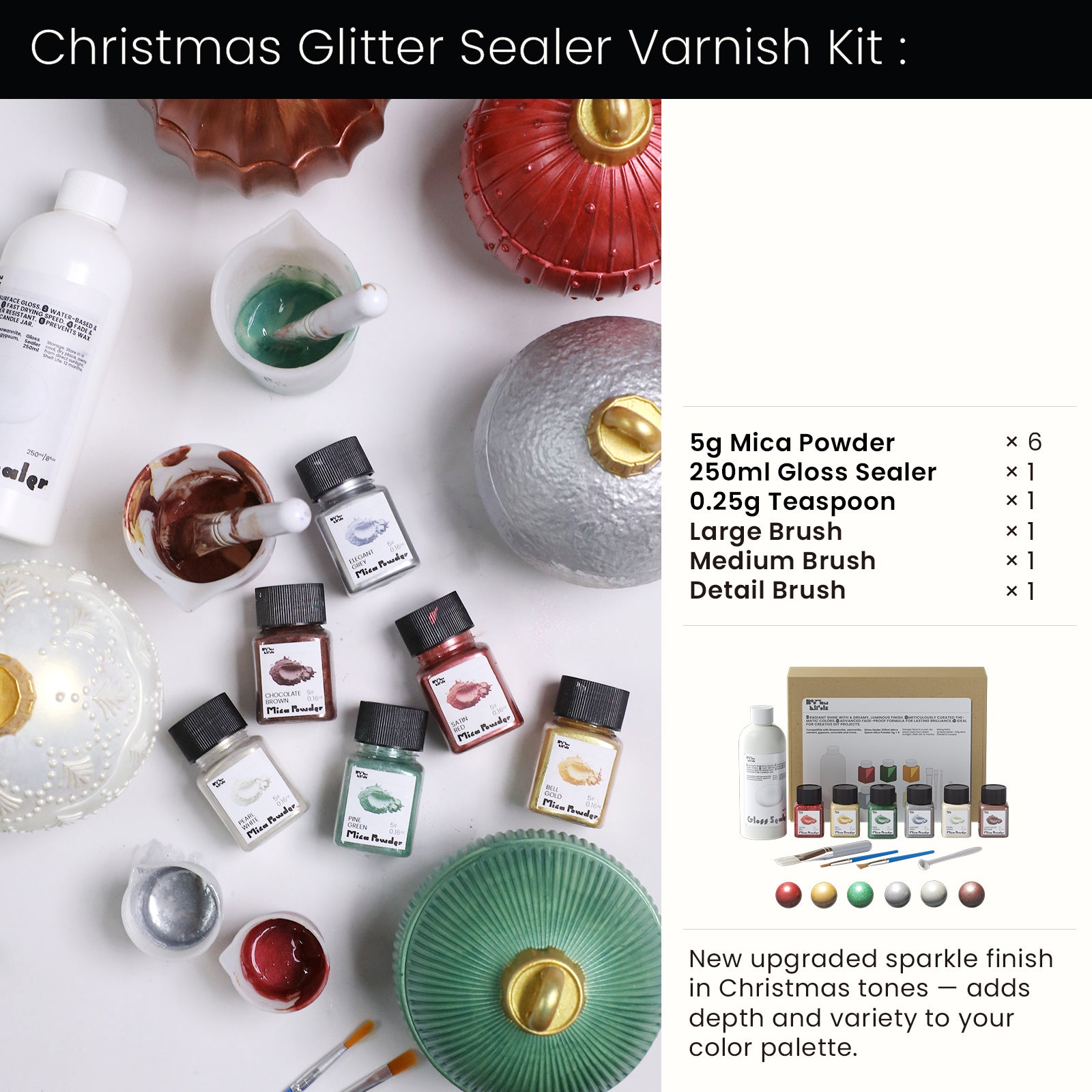 7oz Christmas Twinkle Bauble Candle Jar & Candle Refill Silicone Mold Collection