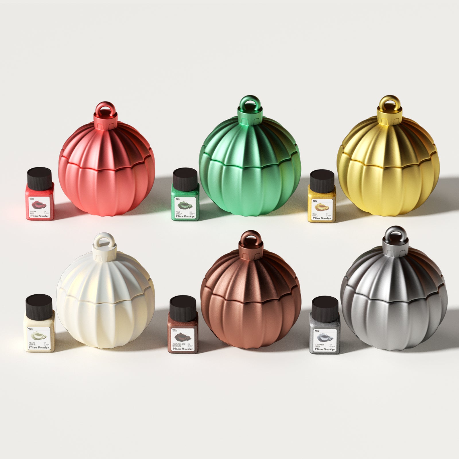 7oz Christmas Twinkle Bauble Candle Jar & Candle Refill Silicone Mold Collection