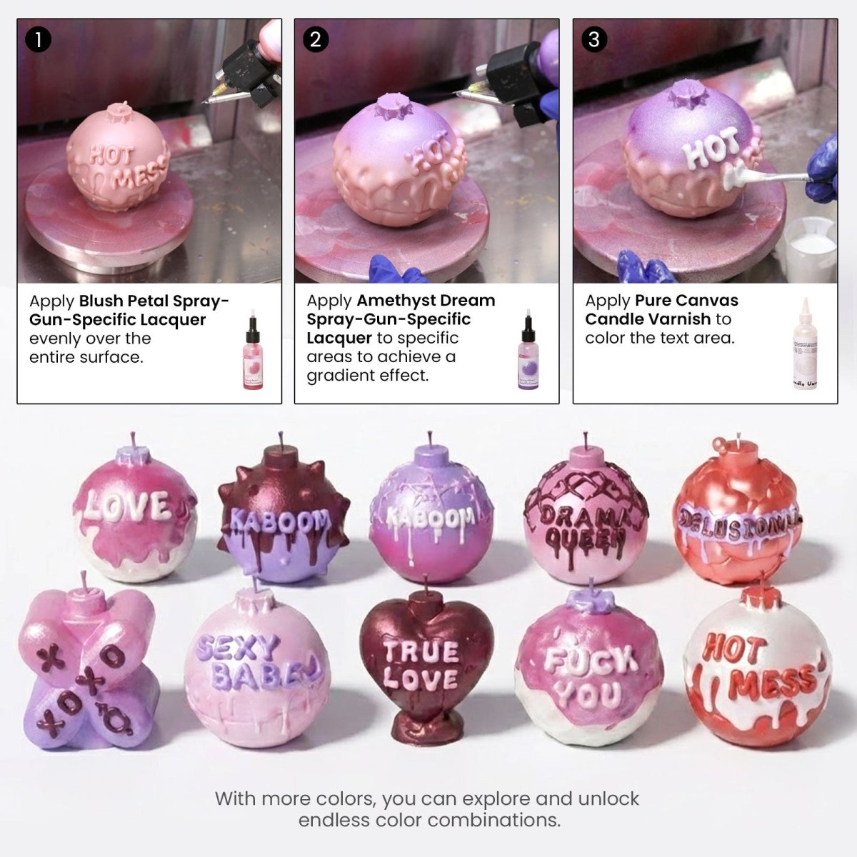 Large Boomy Love Candle Silicone Mold Collection3D Candle MoldLZ1043