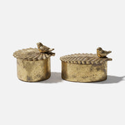 Bird & Leaf Candle Jar Silicone Mold Collection finished jars in two lid designs on white background - Boowan Nicole