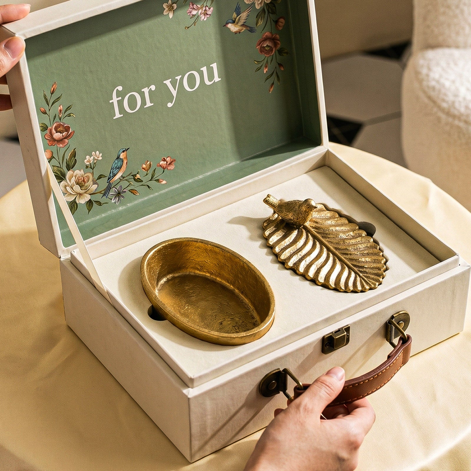 Bird & Leaf Candle Jar gift set in decorative box - Boowan Nicole