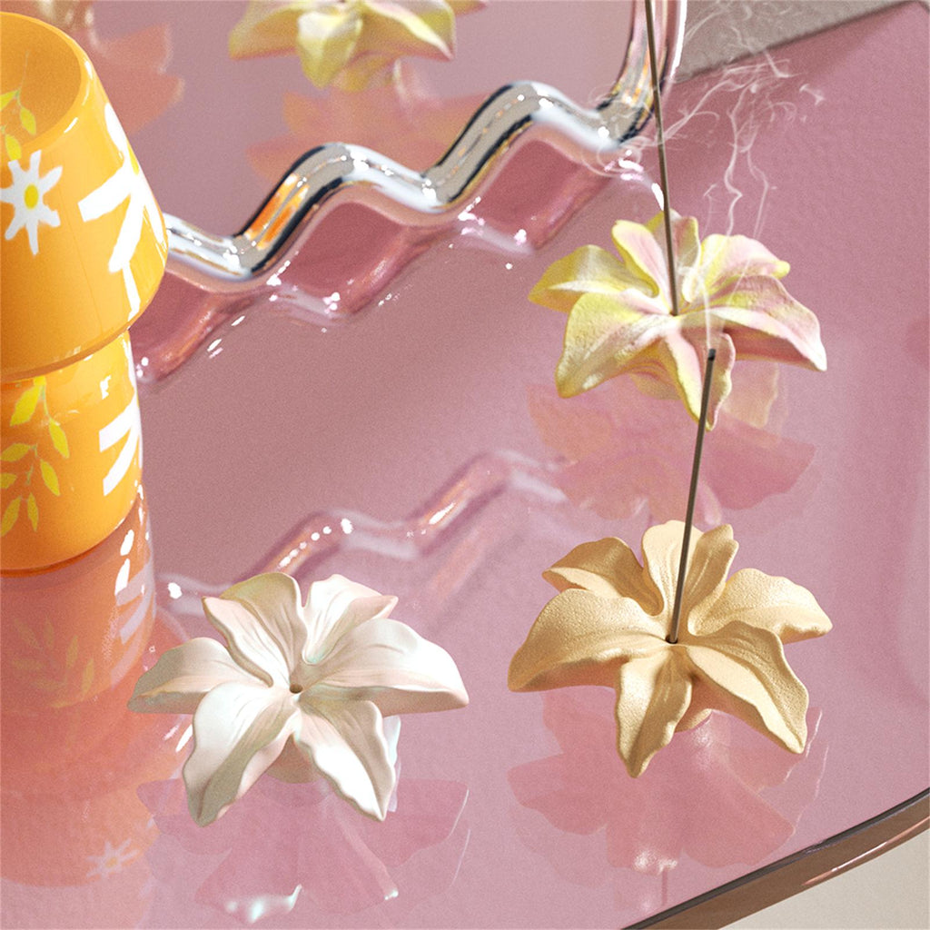 Lily incense holder crafted with multiple techniques-Boowan Nicole