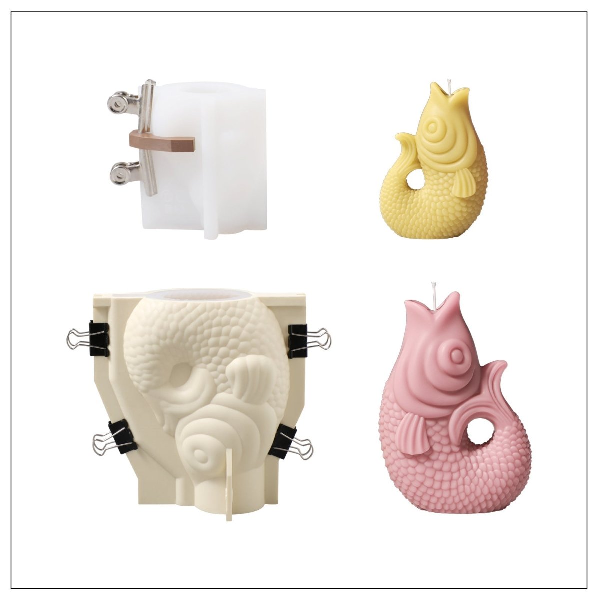 Lucky Goldfish Candle Silicone Mold Collection3D Candle MoldLZ0867+0868