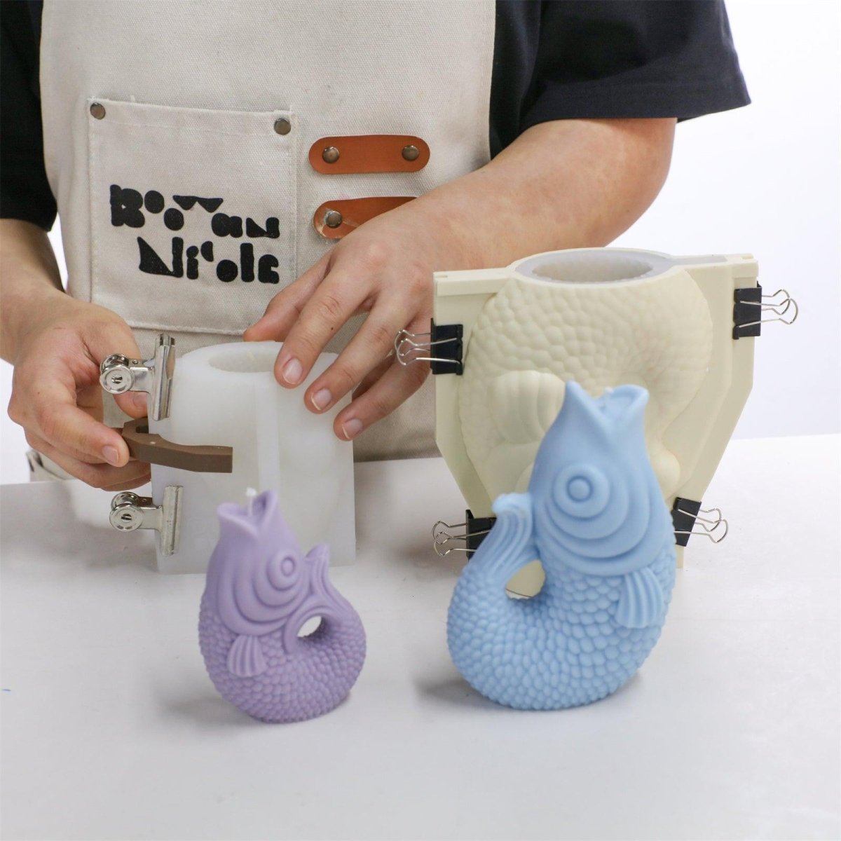 Lucky Goldfish Candle Silicone Mold Collection3D Candle MoldLZ0867