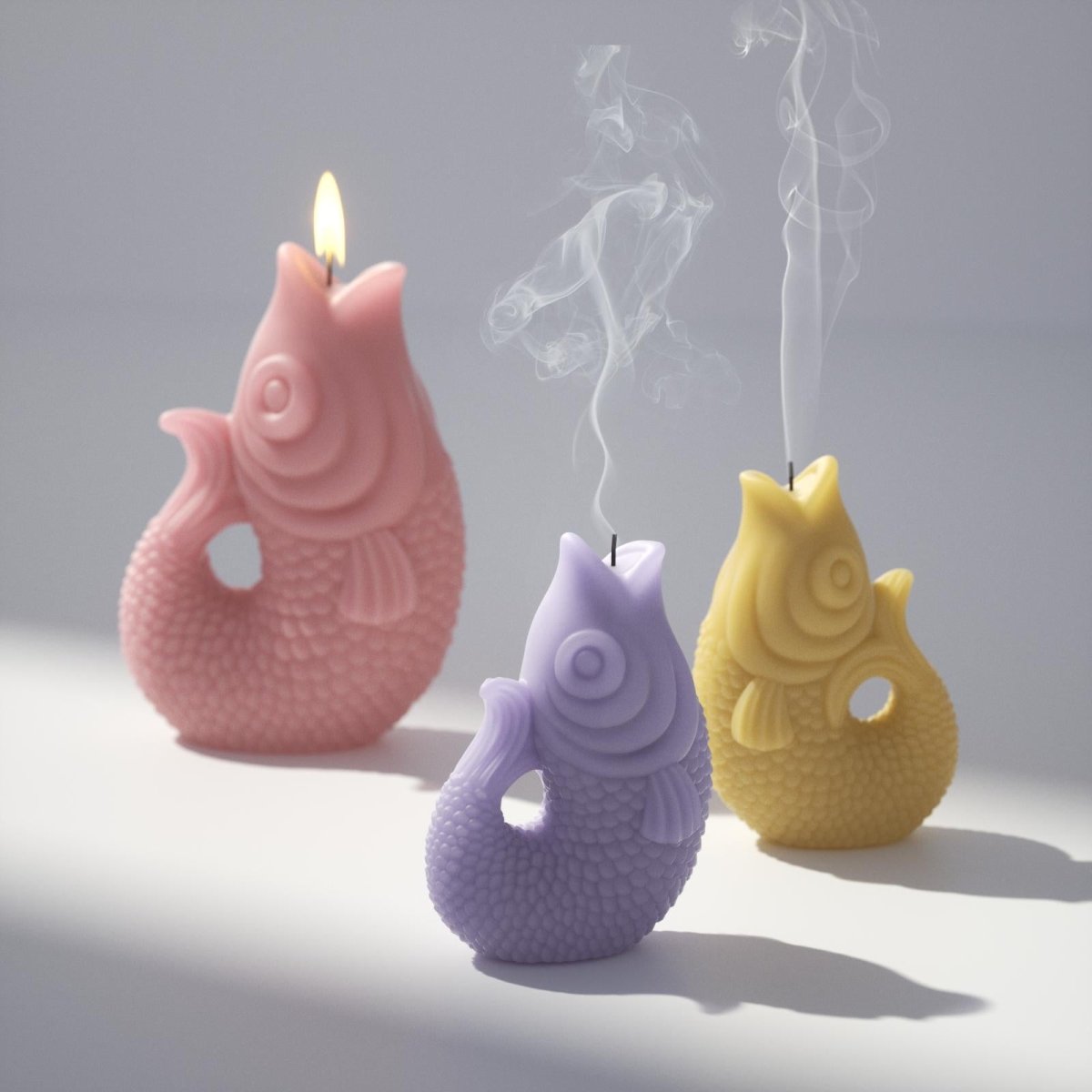 Lucky Goldfish Candle Silicone Mold Collection3D Candle MoldLZ0867