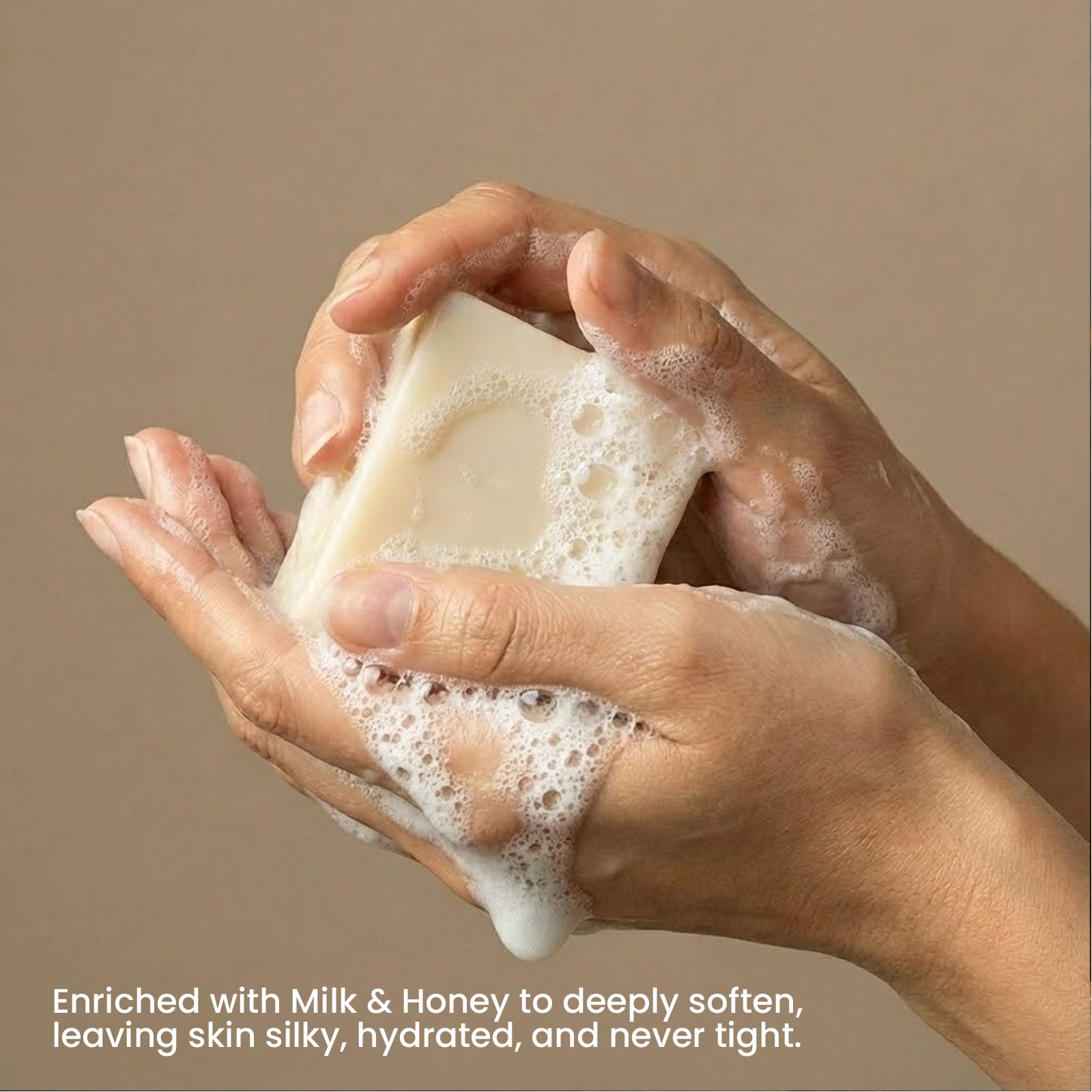 Enriched with milk & honey to deeply soften,leaving skin silky,hydrated and never tight - Boowan Nicole