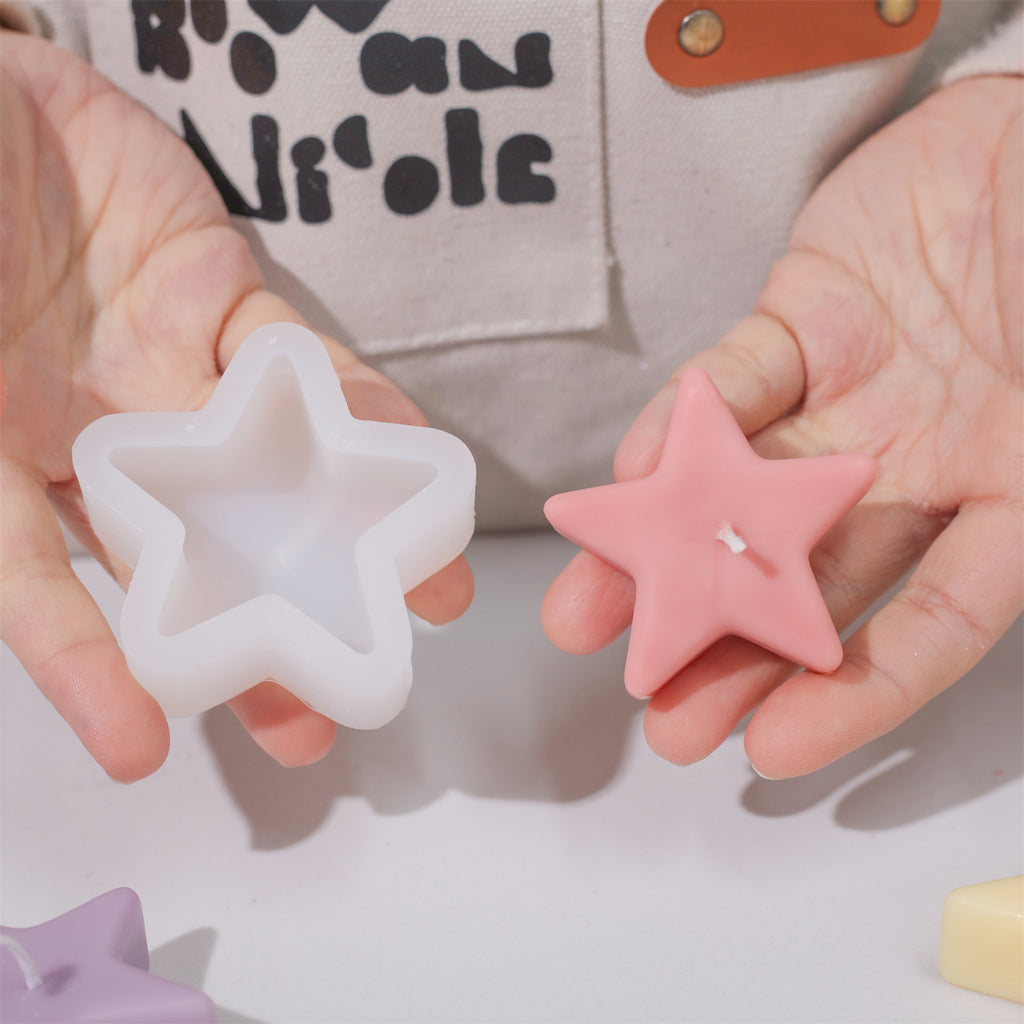 Make Pink Mini Star Candles with Boowan Nicole Silicone Molds-Boowan Nicole