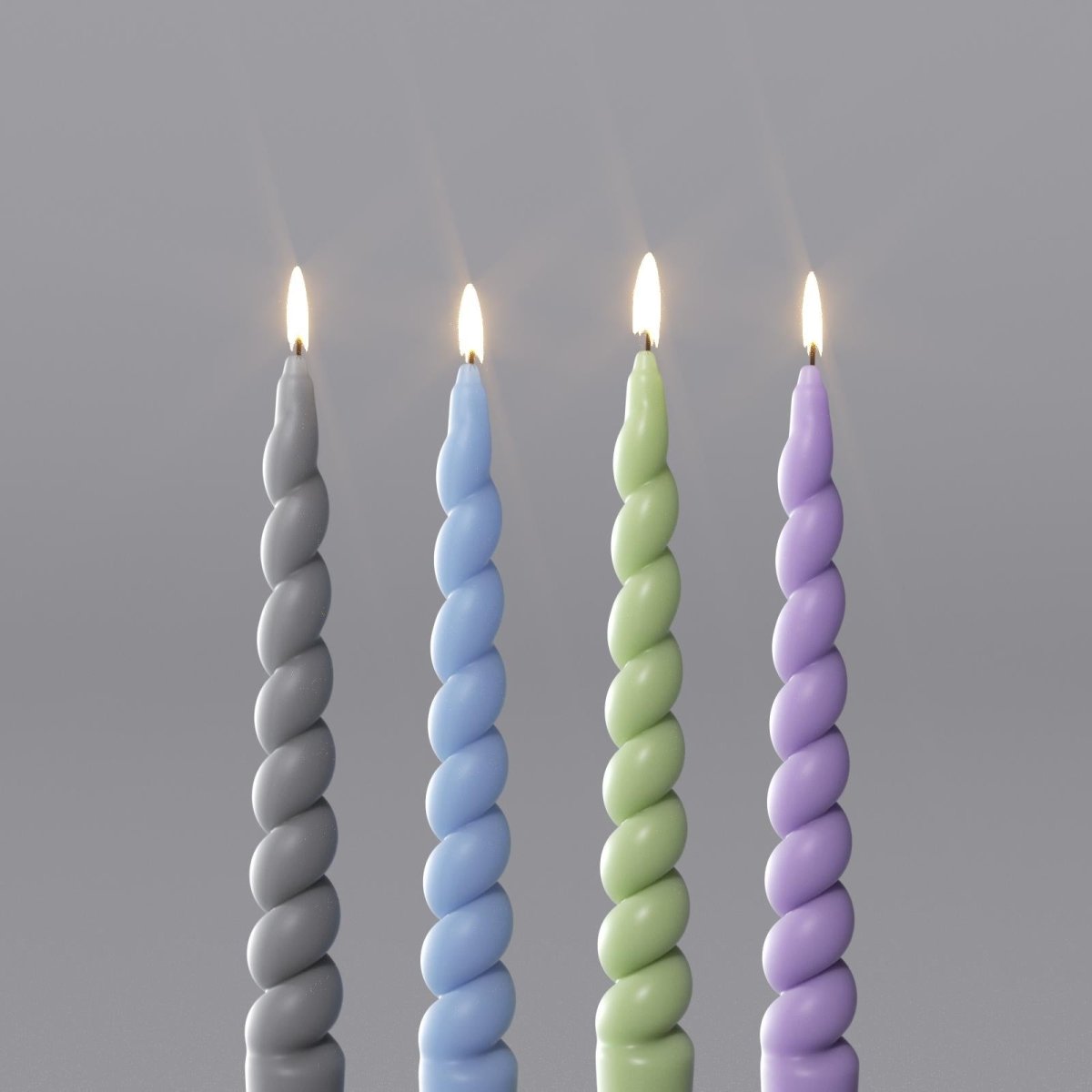 Multi - Cavity Twisted Taper Candle Silicone Mold – 4 CavitiesTaper Candle MoldLZ0793