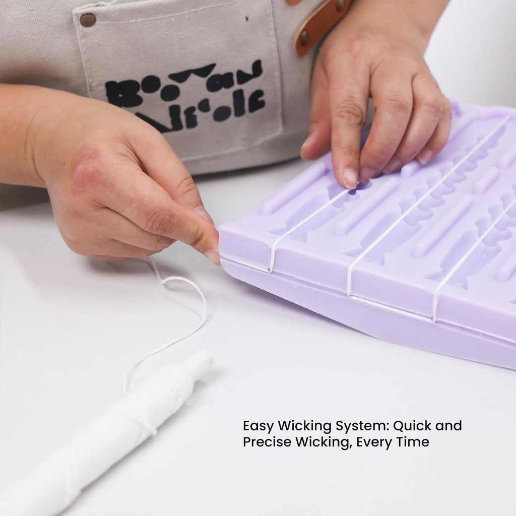 Secure the candle wick into the wick slot for quick and precise wicking every time- Boowan Nicole