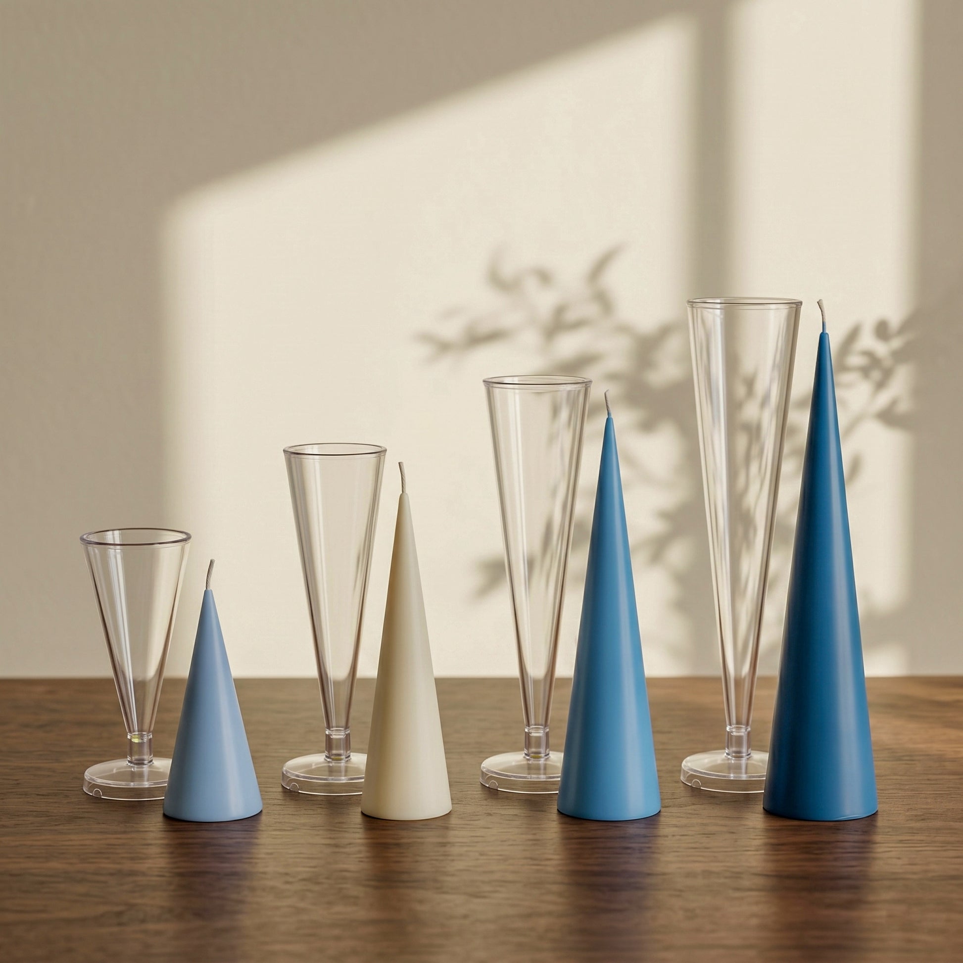 Conical Candle Molds & Finished Candles Display - Boowan Nicole